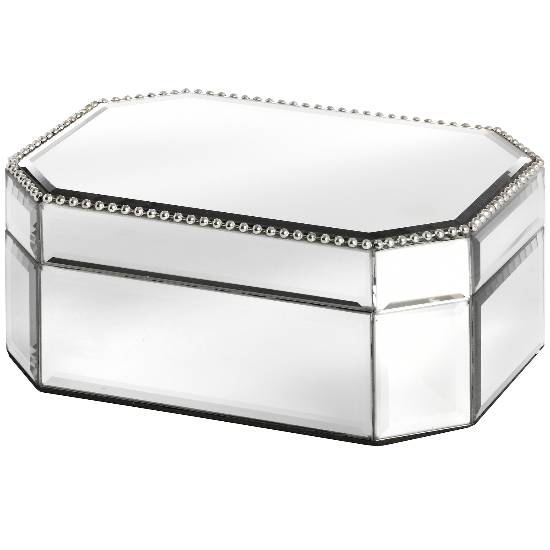 Small Mirrored Trinket Jewel Box with Bead Design From Hill Interiors