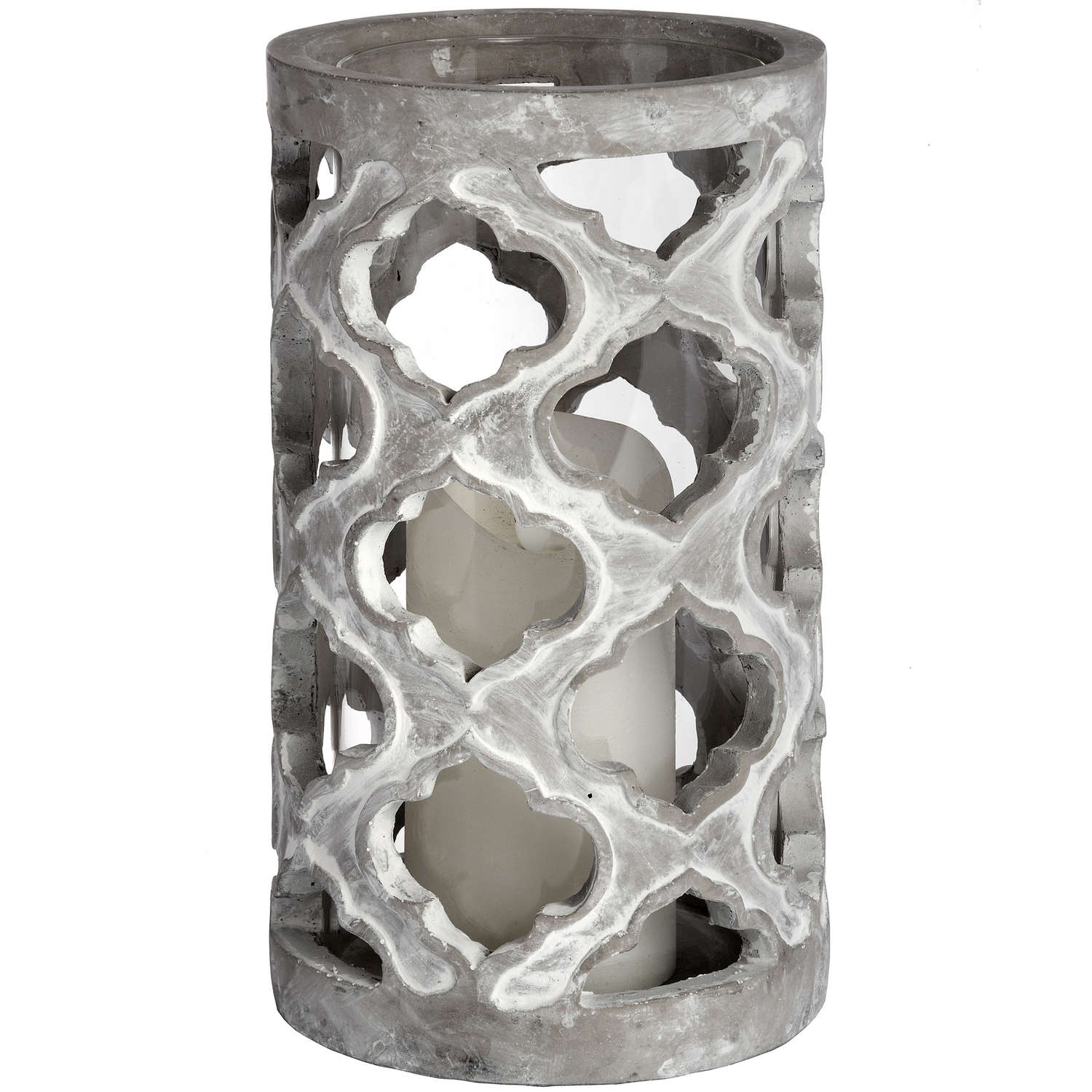 Large Stone Effect Patterned Candle Holder Wholesale by Hill Interiors