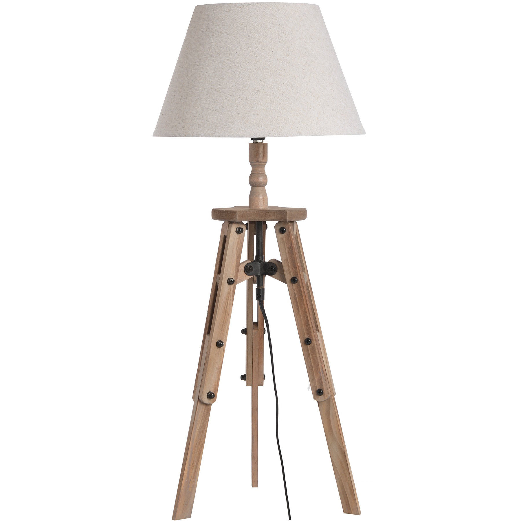 Wooden Tripod Table Lamp - UK Plug Only | Wholesale by Hill Interiors