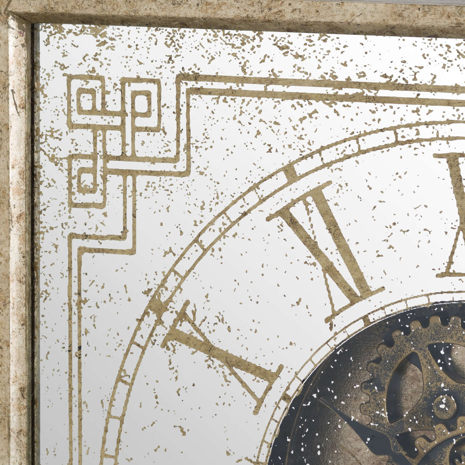 Mirrored Square Framed Clock with Moving Mechanism - Image 2