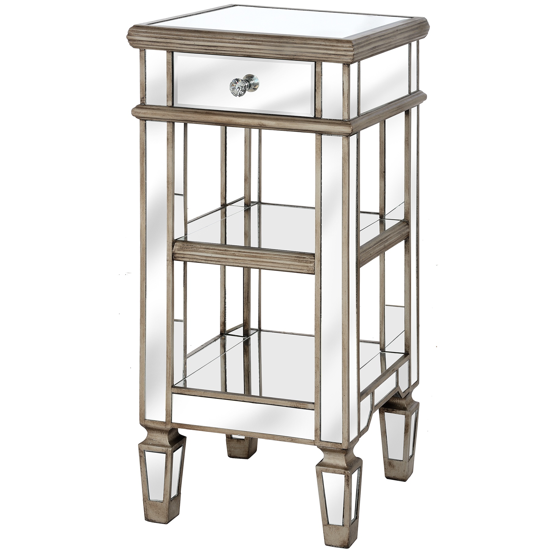 The Belfry Collection One Drawer Mirrored Cocktail Table Wholesale by Hill Interiors