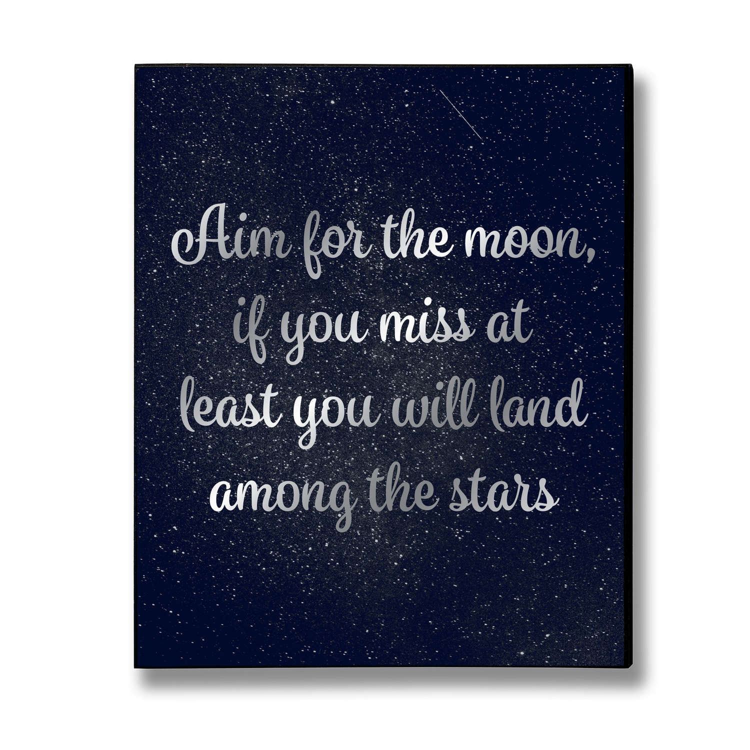 Aim For The Moon Silver Foil Plaque - Image 1