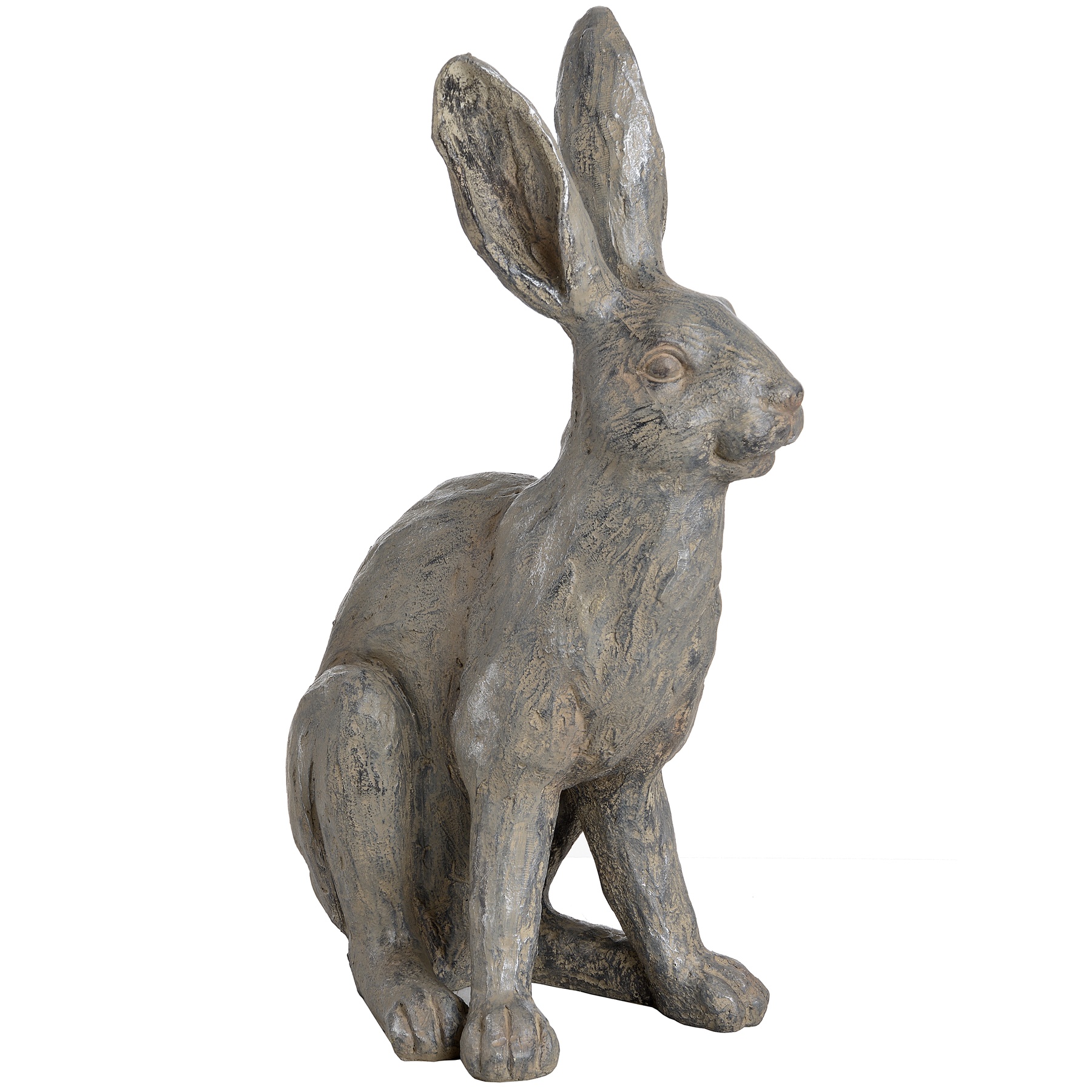 Large Metallic Hare Statue - Image 1