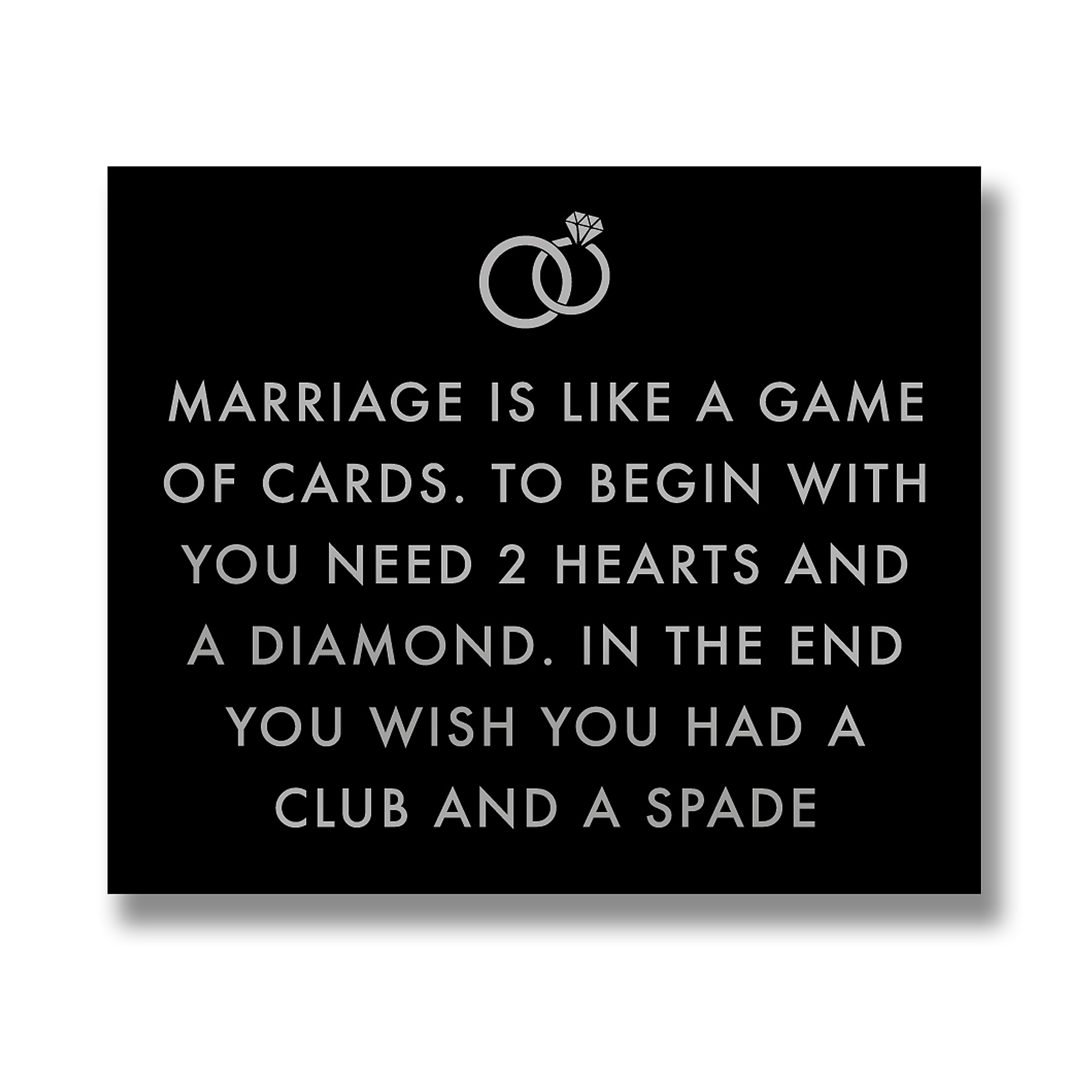 Marriage Is Like Metallic Detail Plaque - Image 1