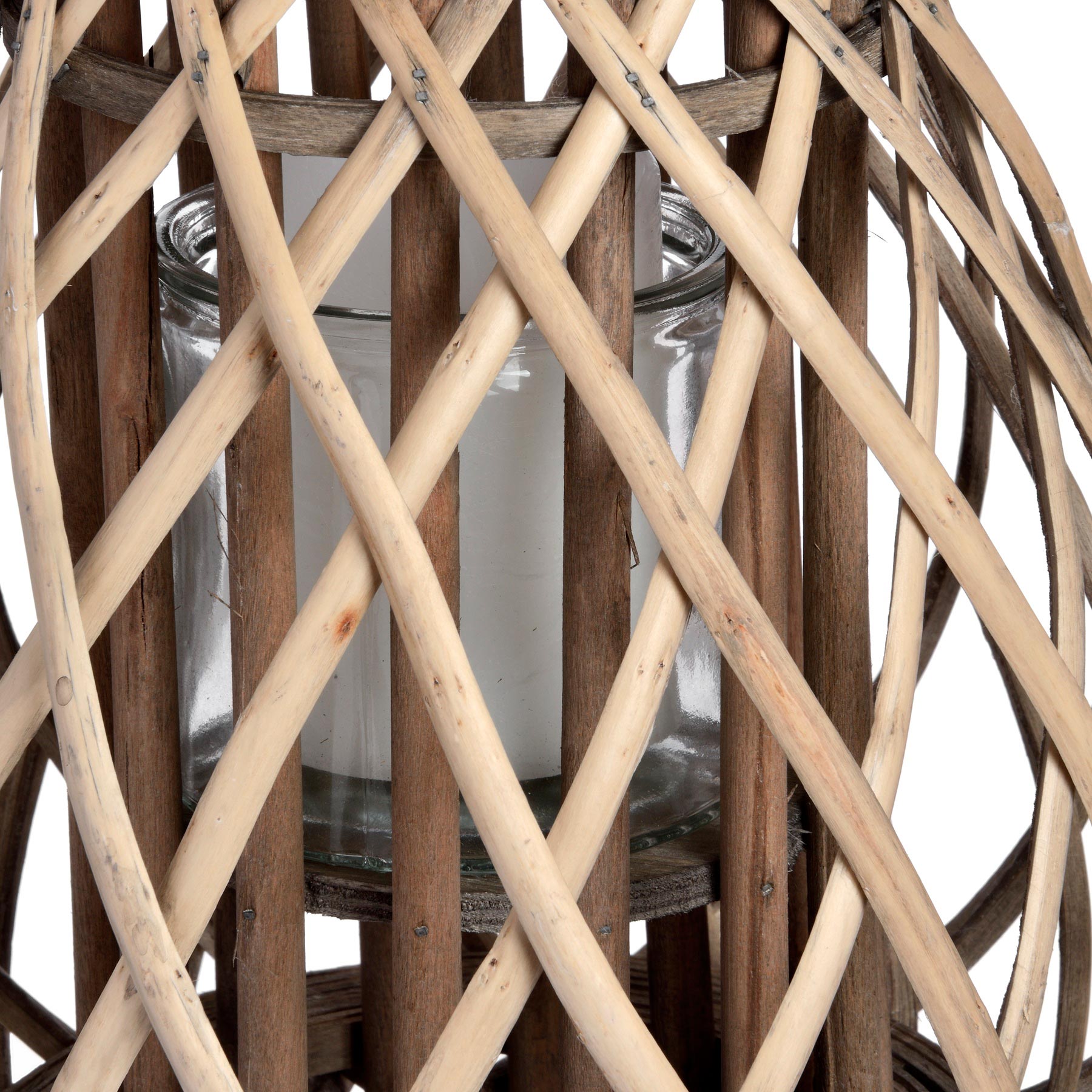 Small Wicker Bulbous Lantern - Image 2