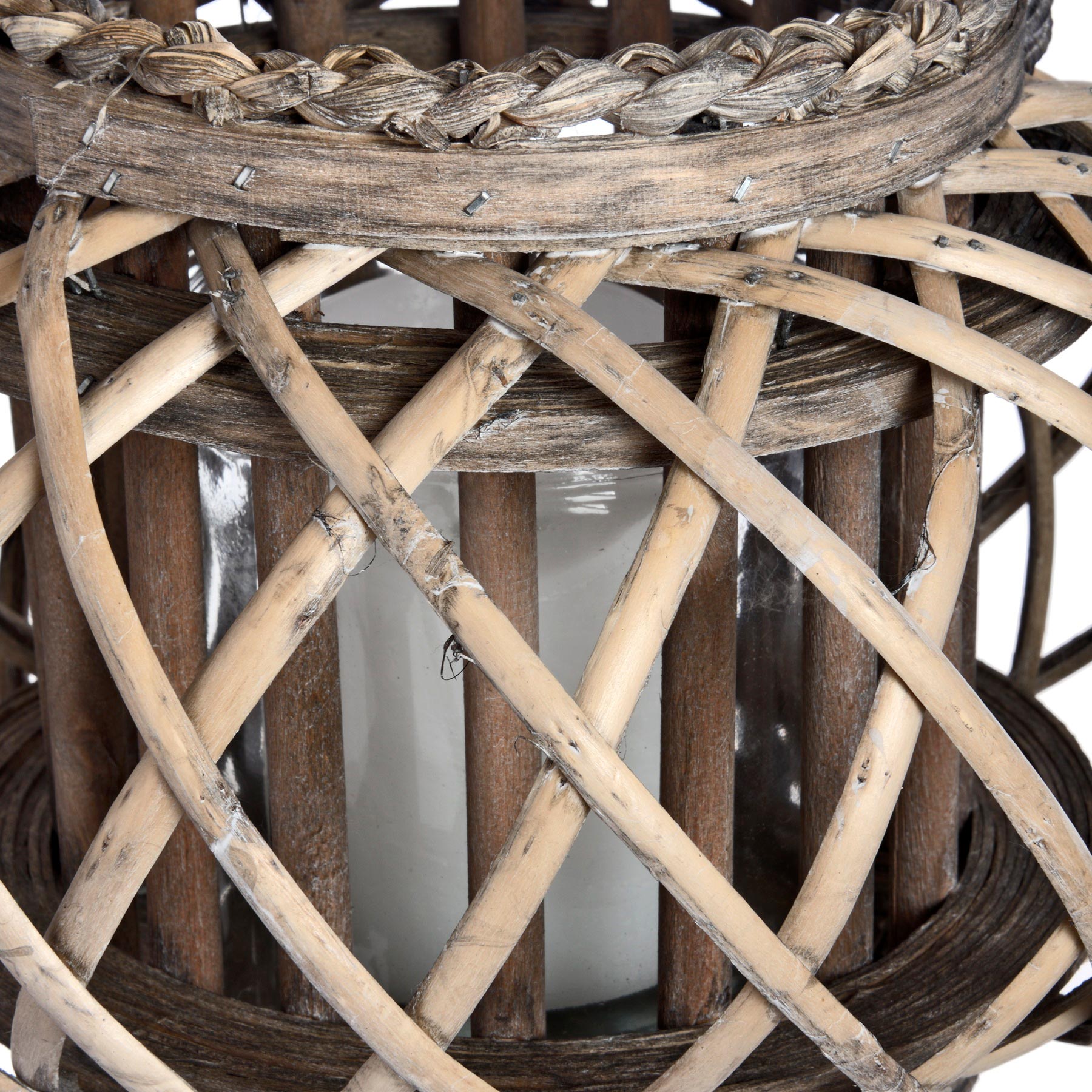 Large Wicker Basket Lantern - Image 2