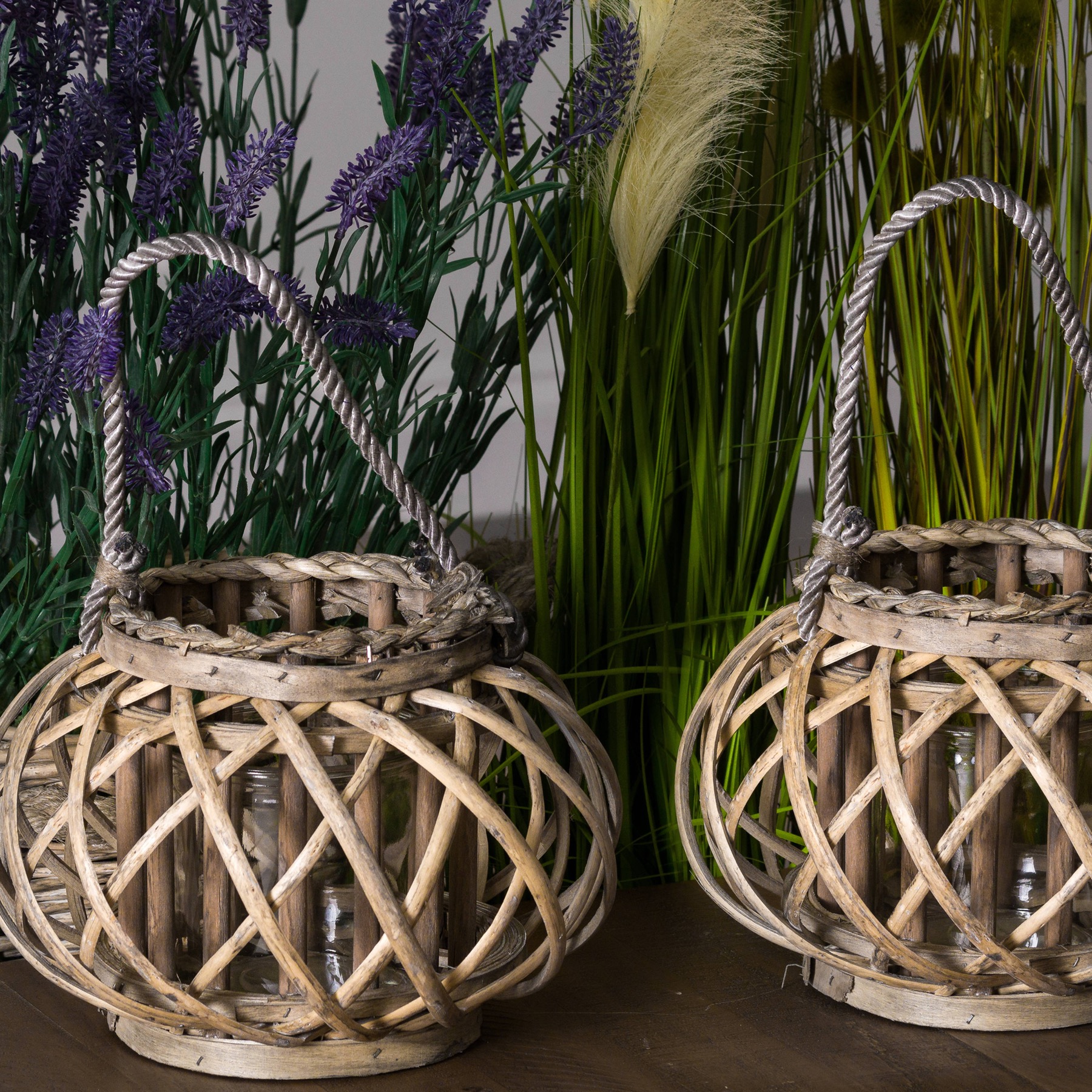 Large Wicker Basket Lantern - Image 4