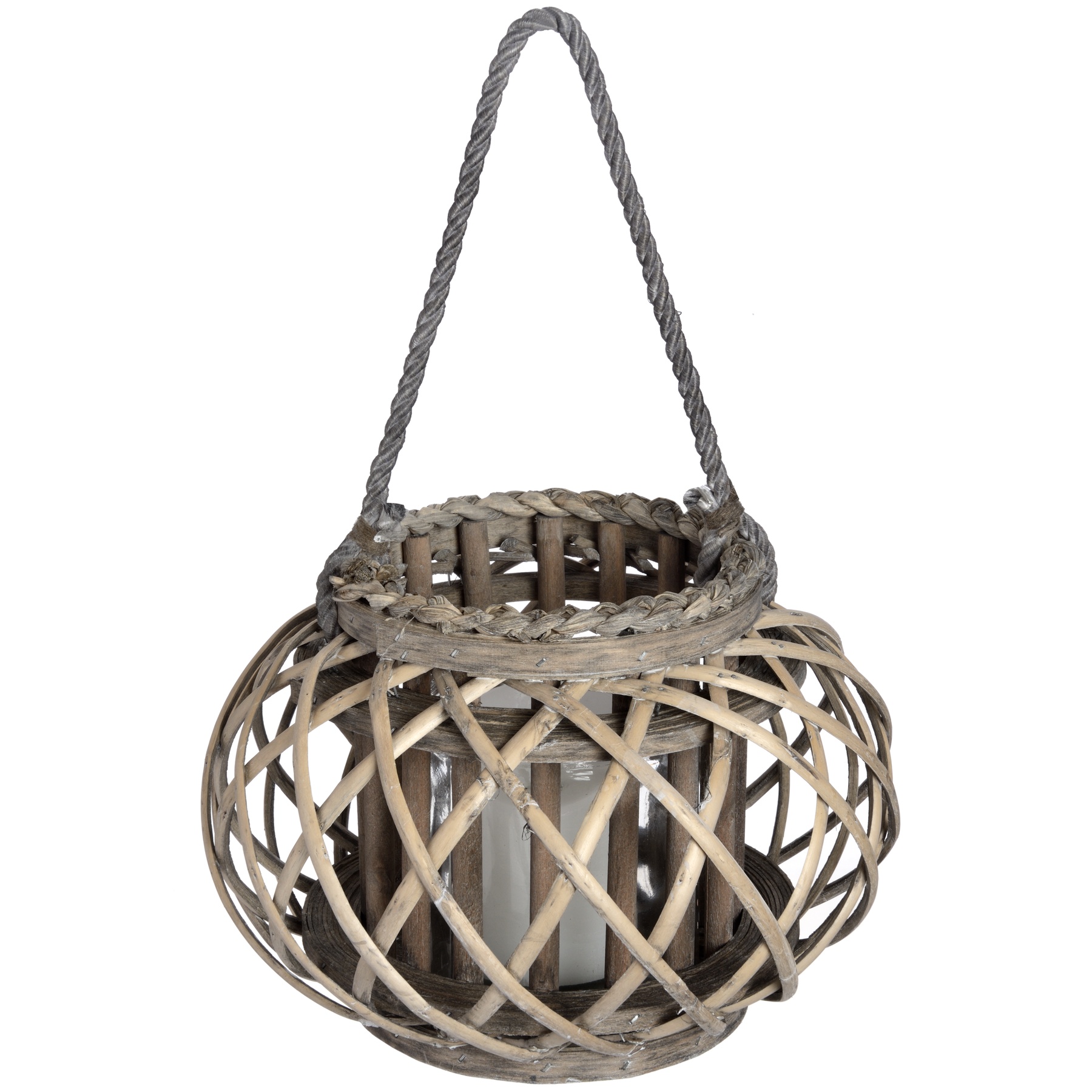 Large Wicker Basket Lantern - Image 1