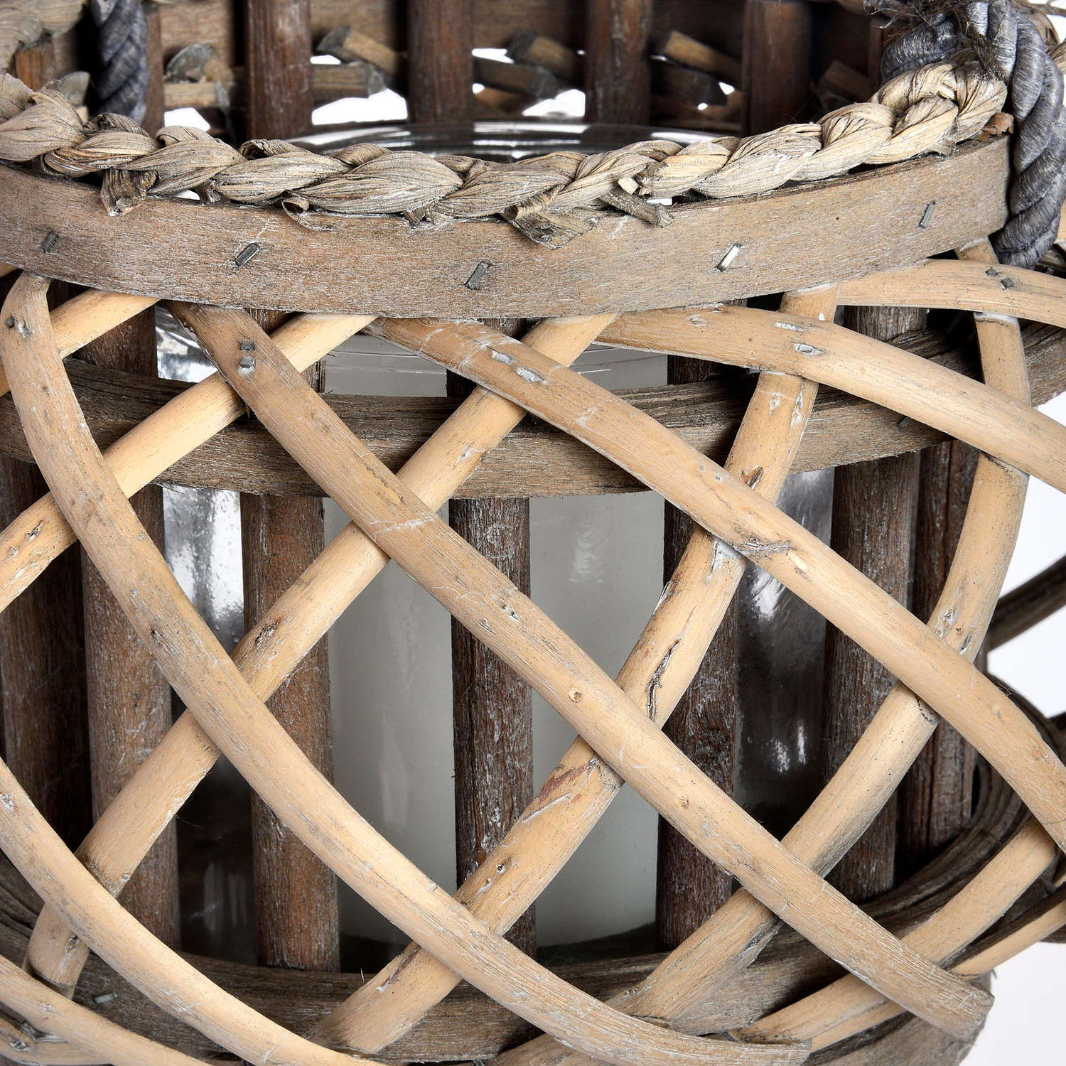 Small Wicker Basket Lantern - Image 2