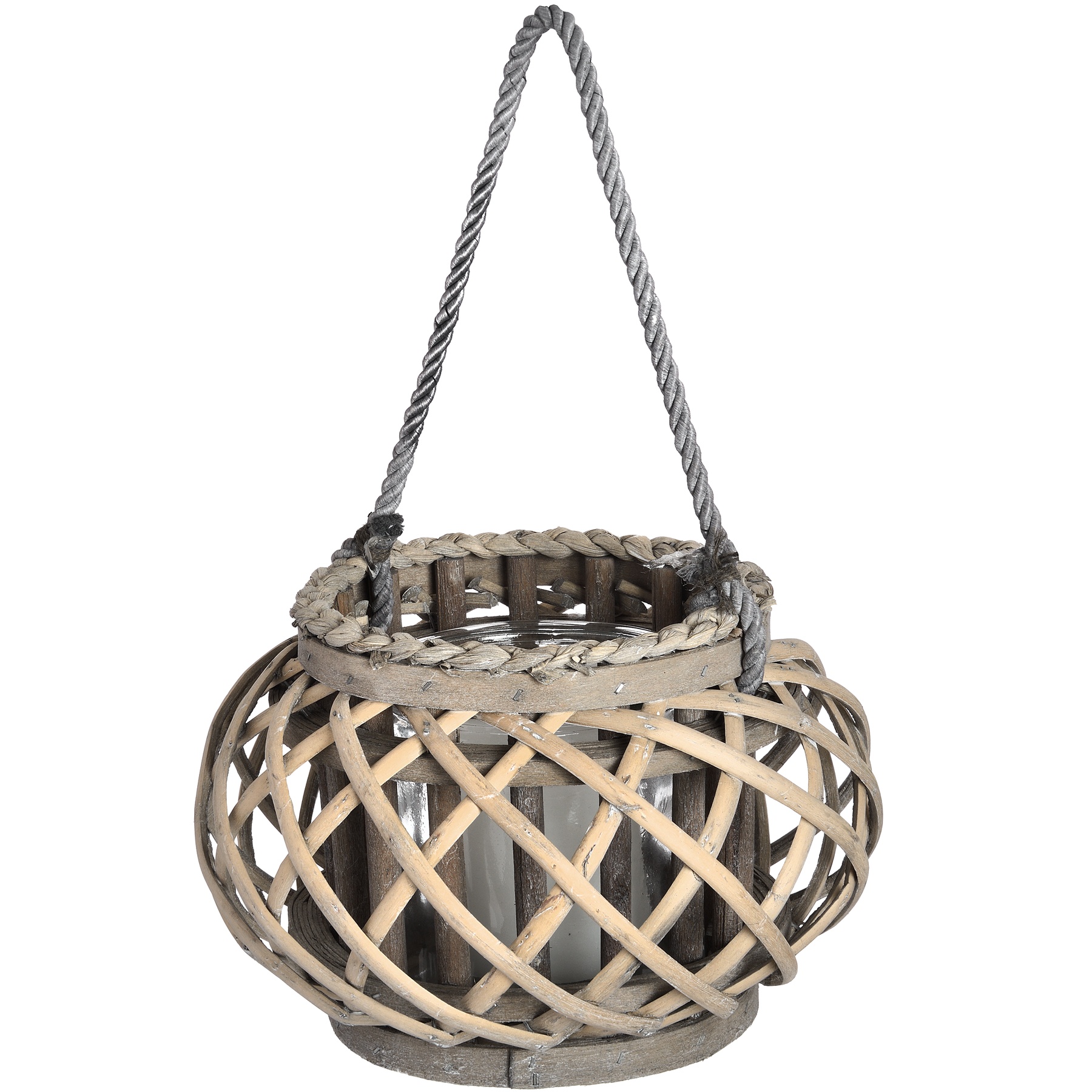 Small Wicker Basket Lantern - Image 1