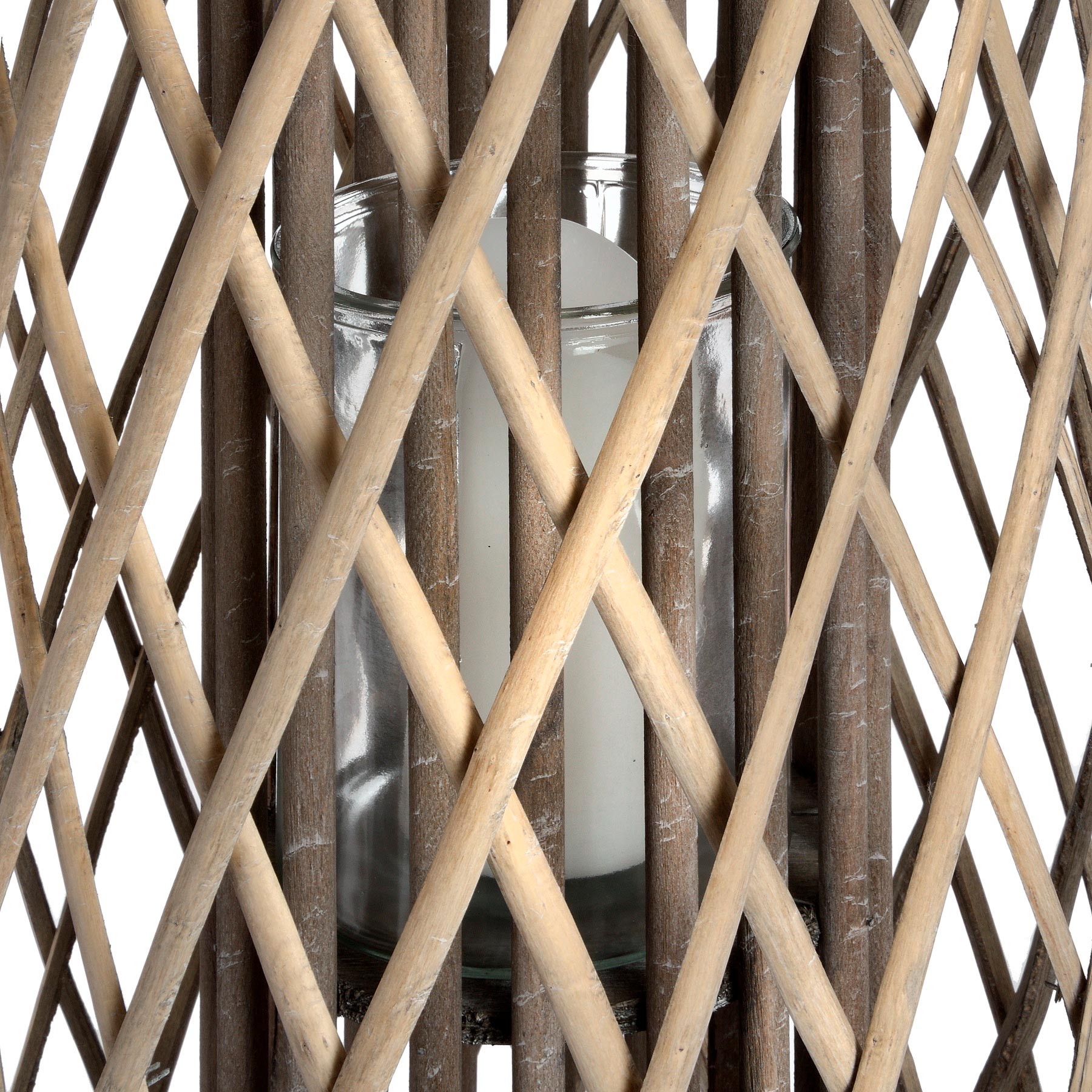 Large Standing Wicker Lantern - Image 2