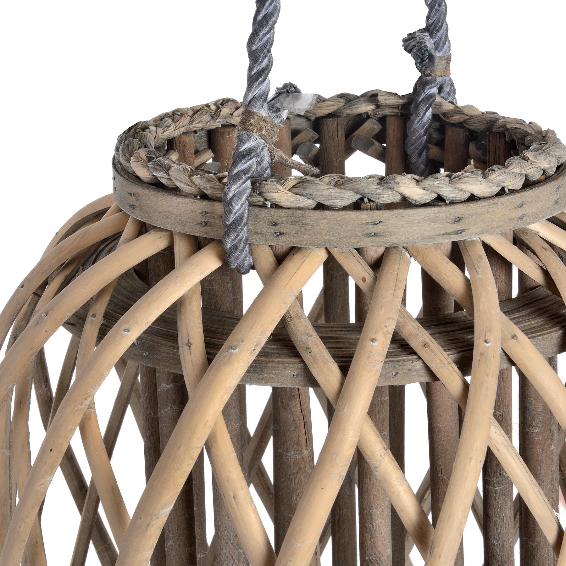 Large Standing Wicker Lantern - Image 3