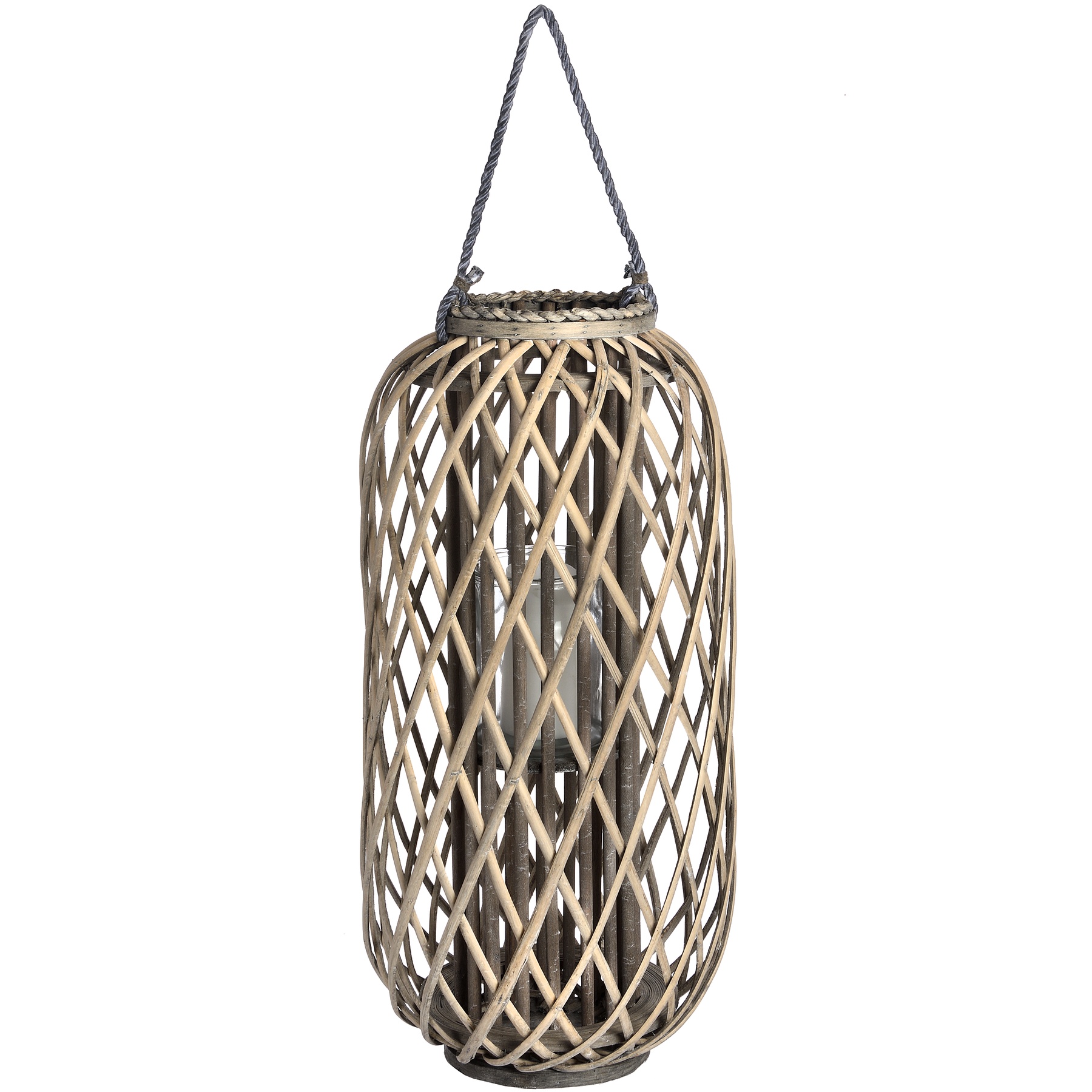 Large Standing Wicker Lantern - Image 1