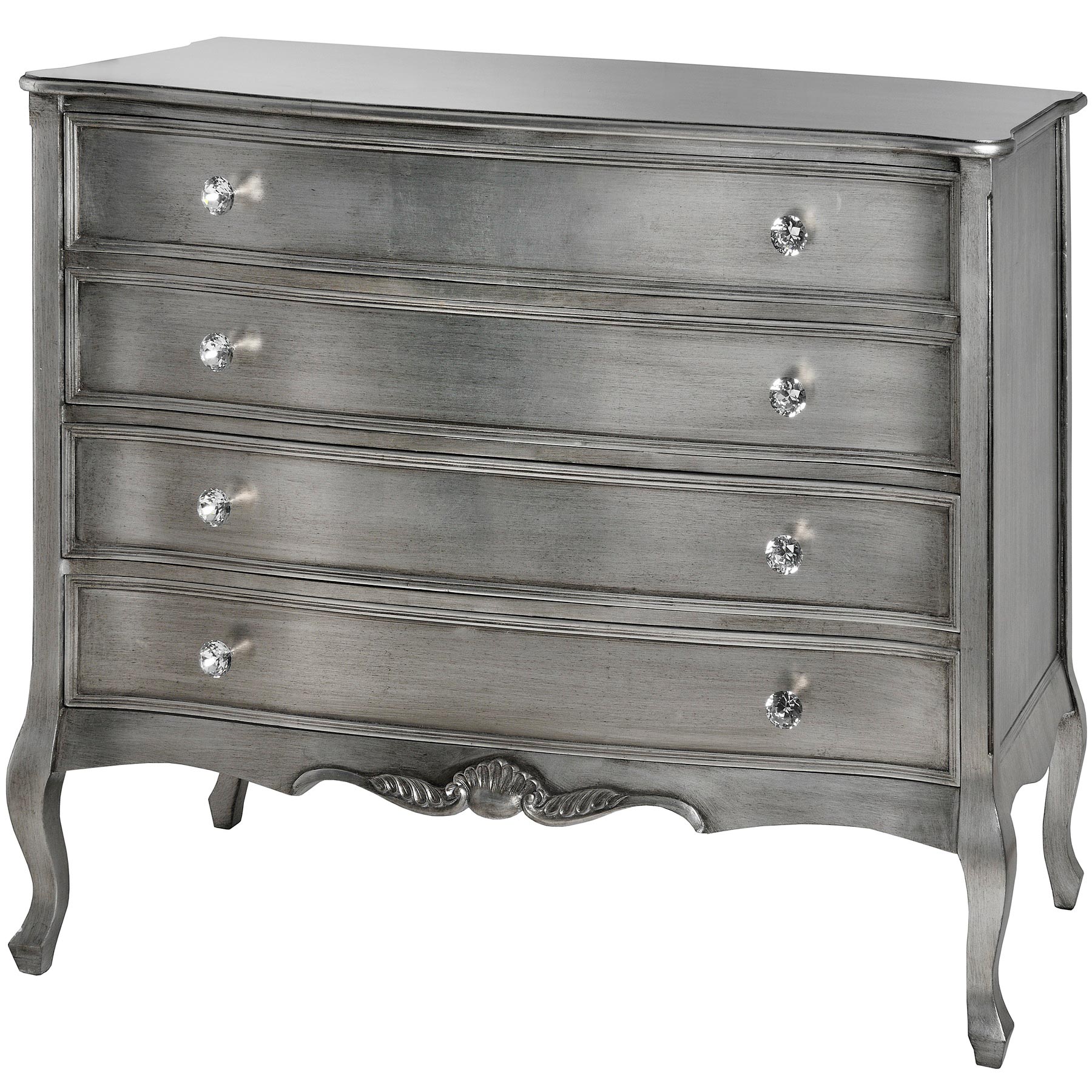 Estelle Collection Silver Leaf Four Drawer Large Chest From Hill