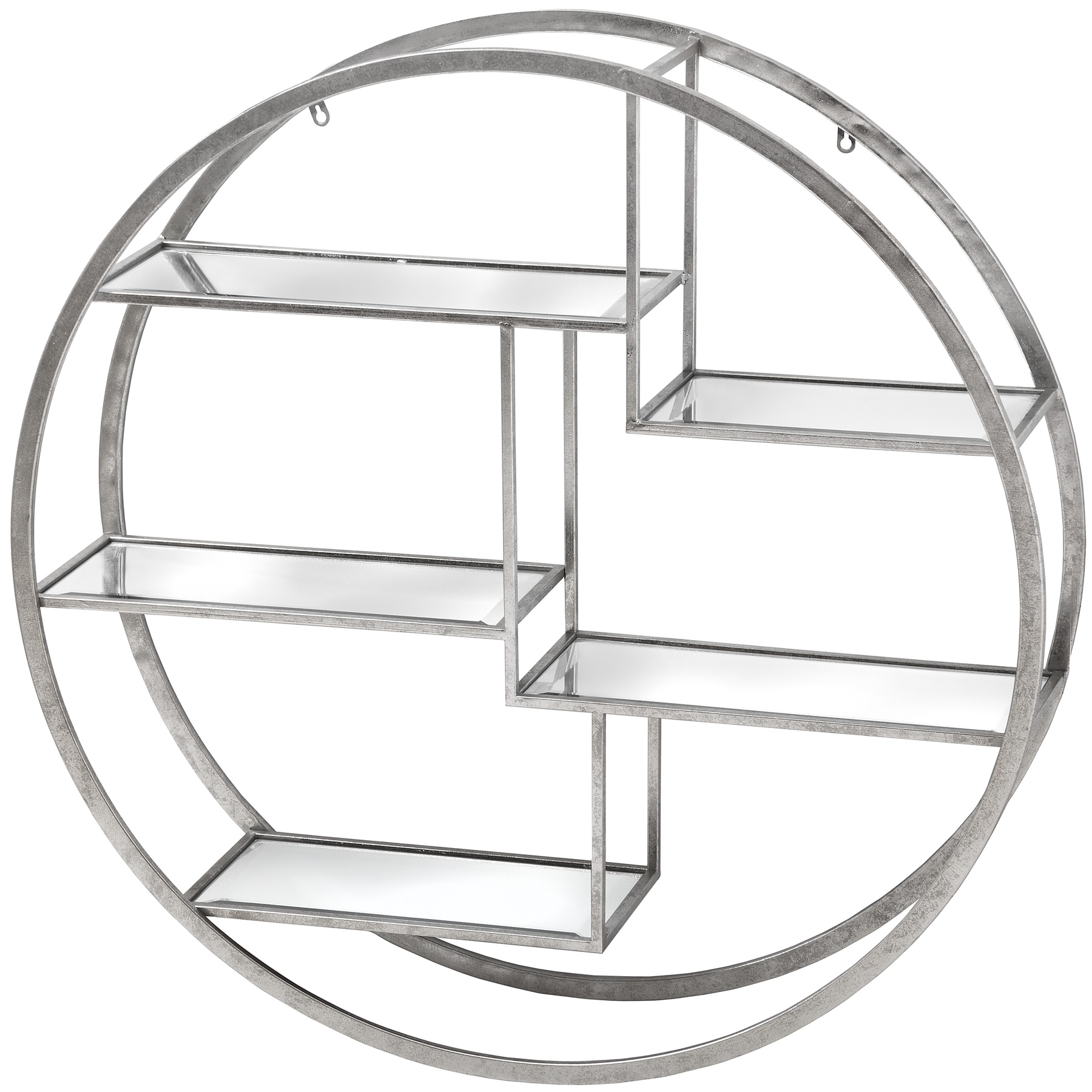 Large Circular Silver Wall Hanging Multi Shelf - Image 1