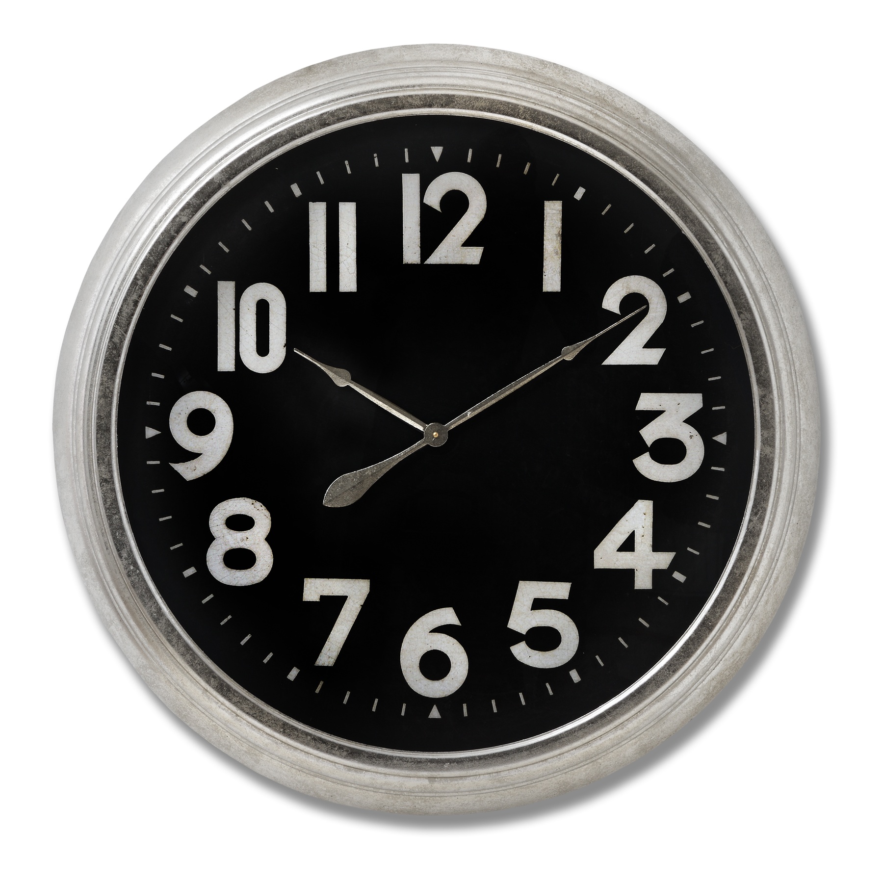Large Silver Foil Detailed Clock From Hill Interiors