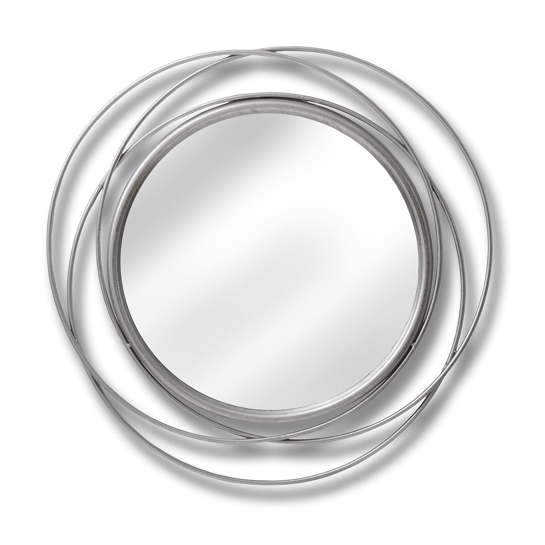 Silver Circled Wall Art Mirror - Image 1