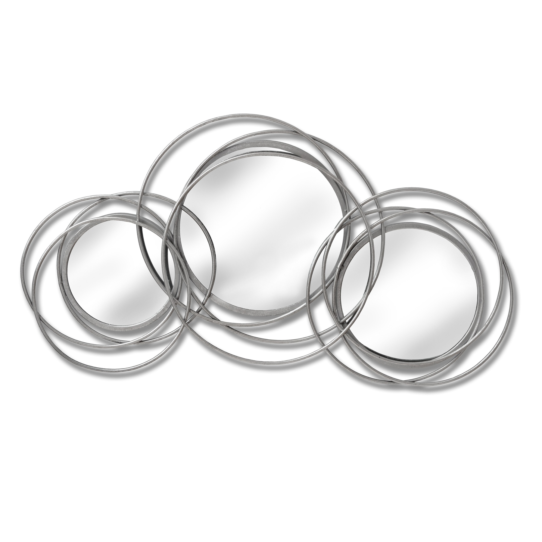 Silver Trio Multi Circled Wall Art Mirror - Image 1