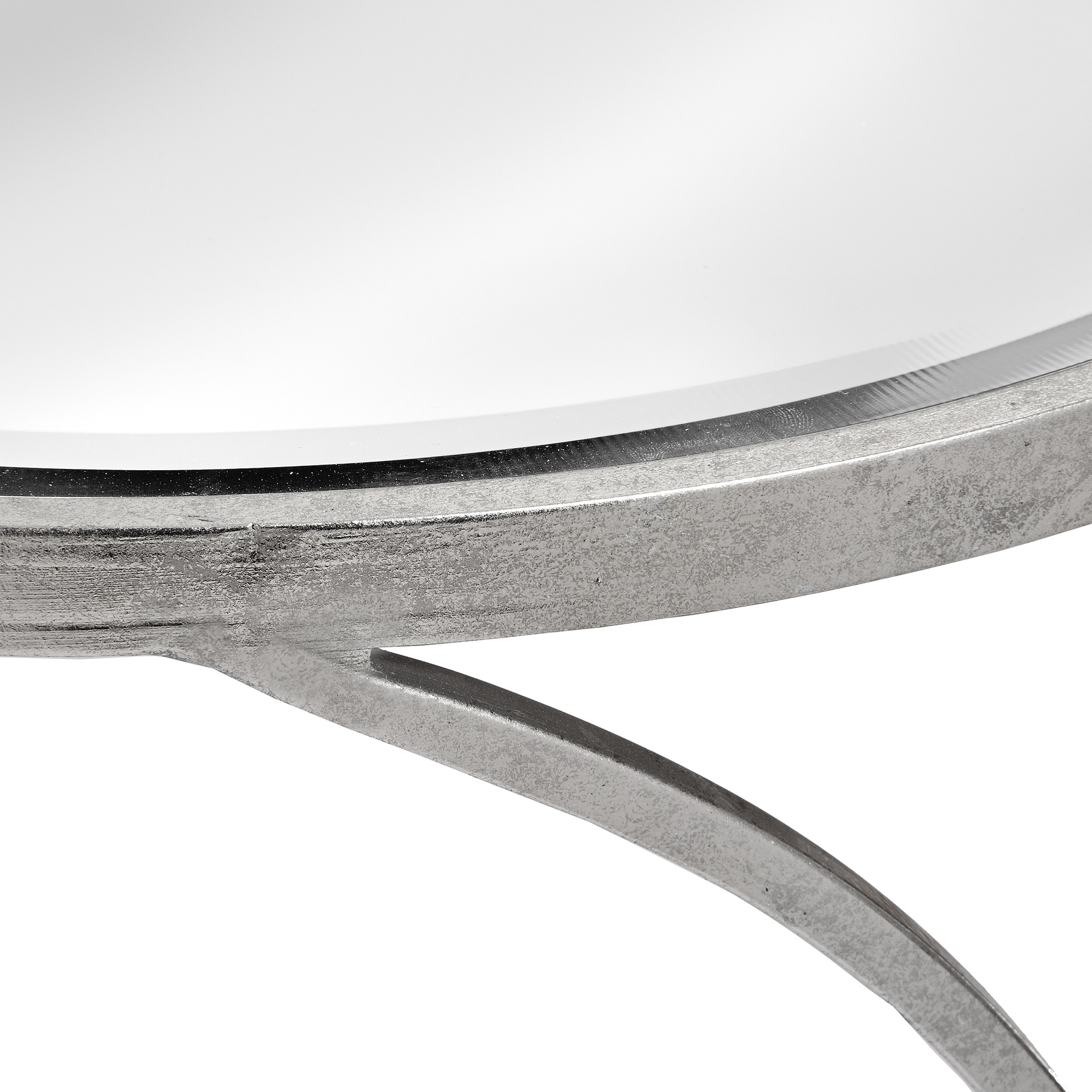 Silver Curved Design Set Of 2 Side Tables - Image 2