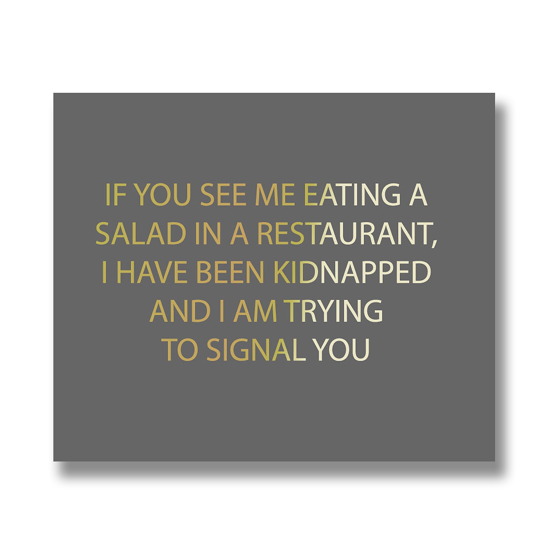 Kidnapped Silver Foil Plaque - Image 1