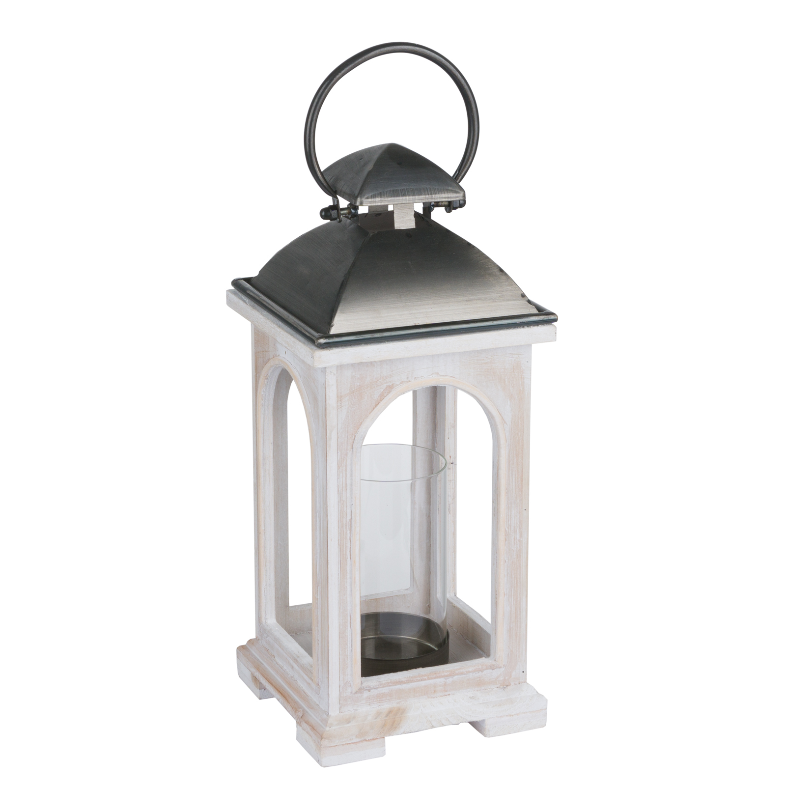 antique white church inspired lantern From Hill Interiors
