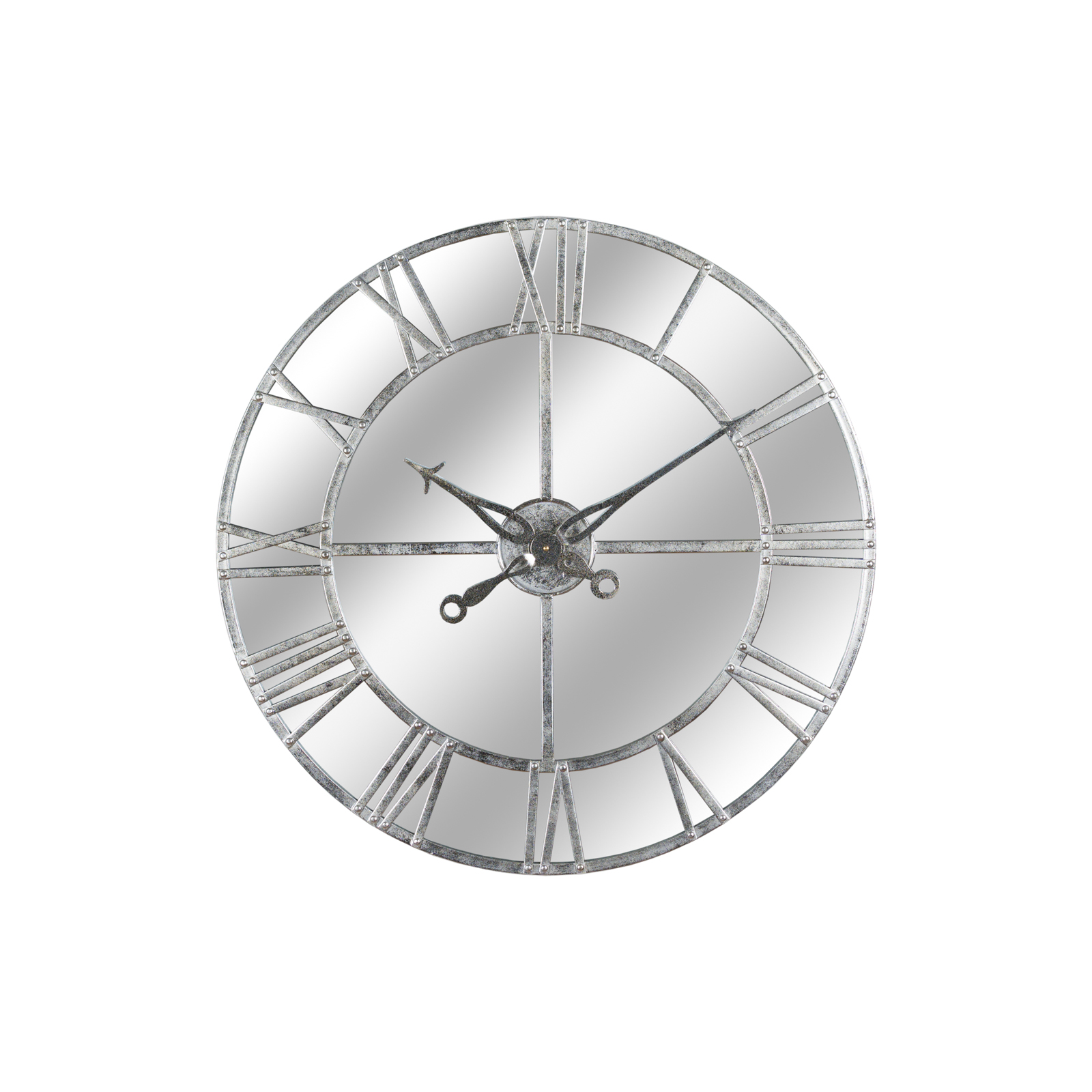 Silver Foil Mirrored Wall Clock - Image 1