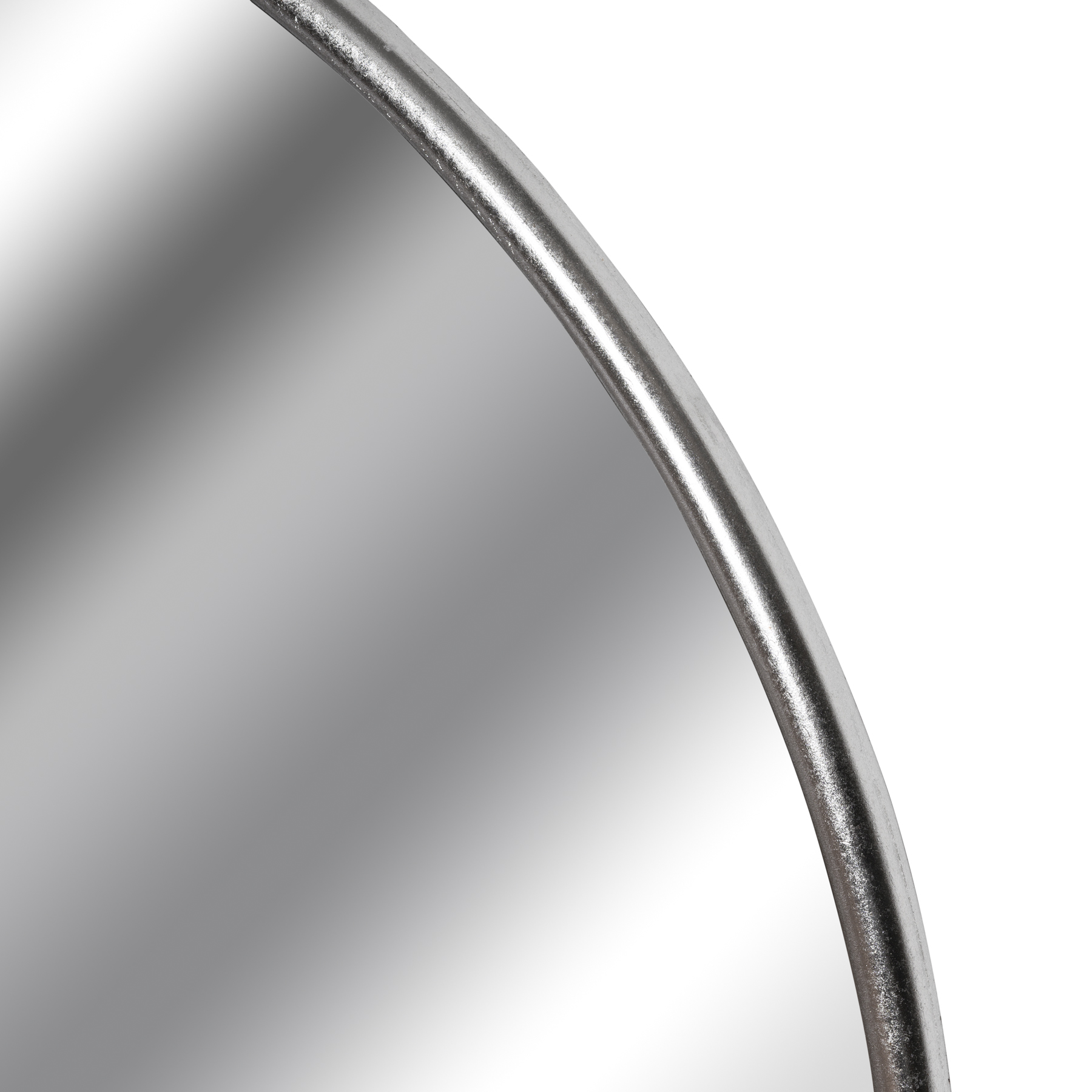 Silver Foil Large Circular Metal Wall Mirror - Image 2