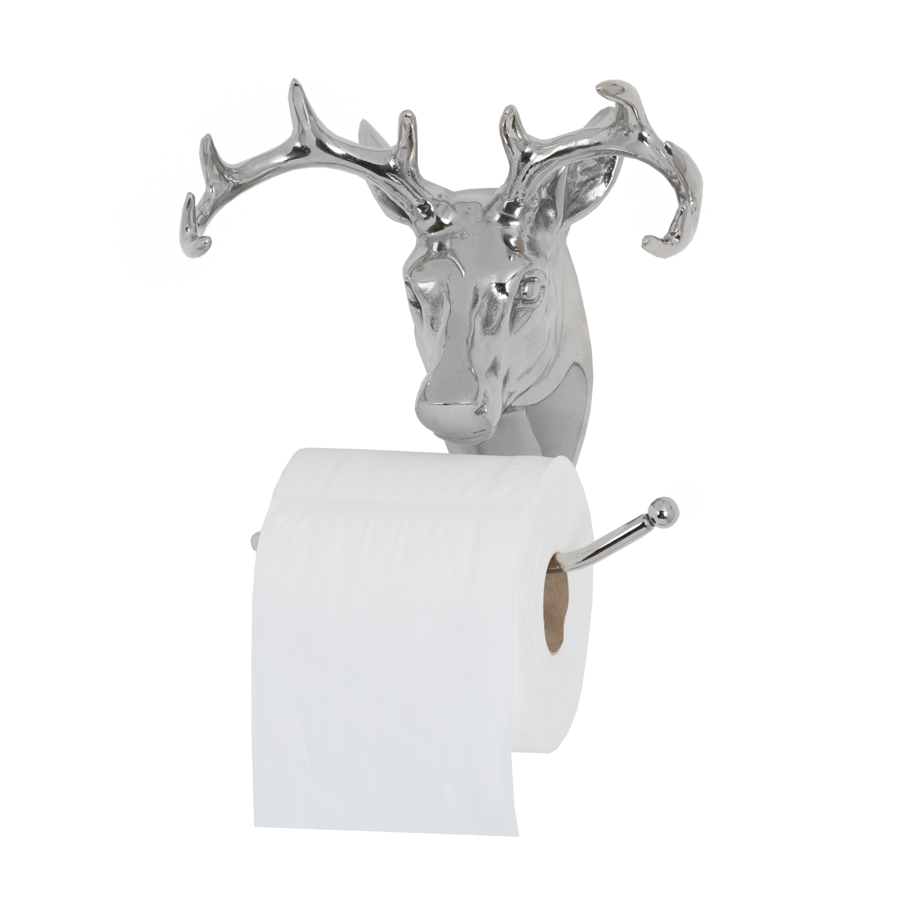 Polished Nickel Stag Toilet Roll Holder Wholesale by Hill Interiors