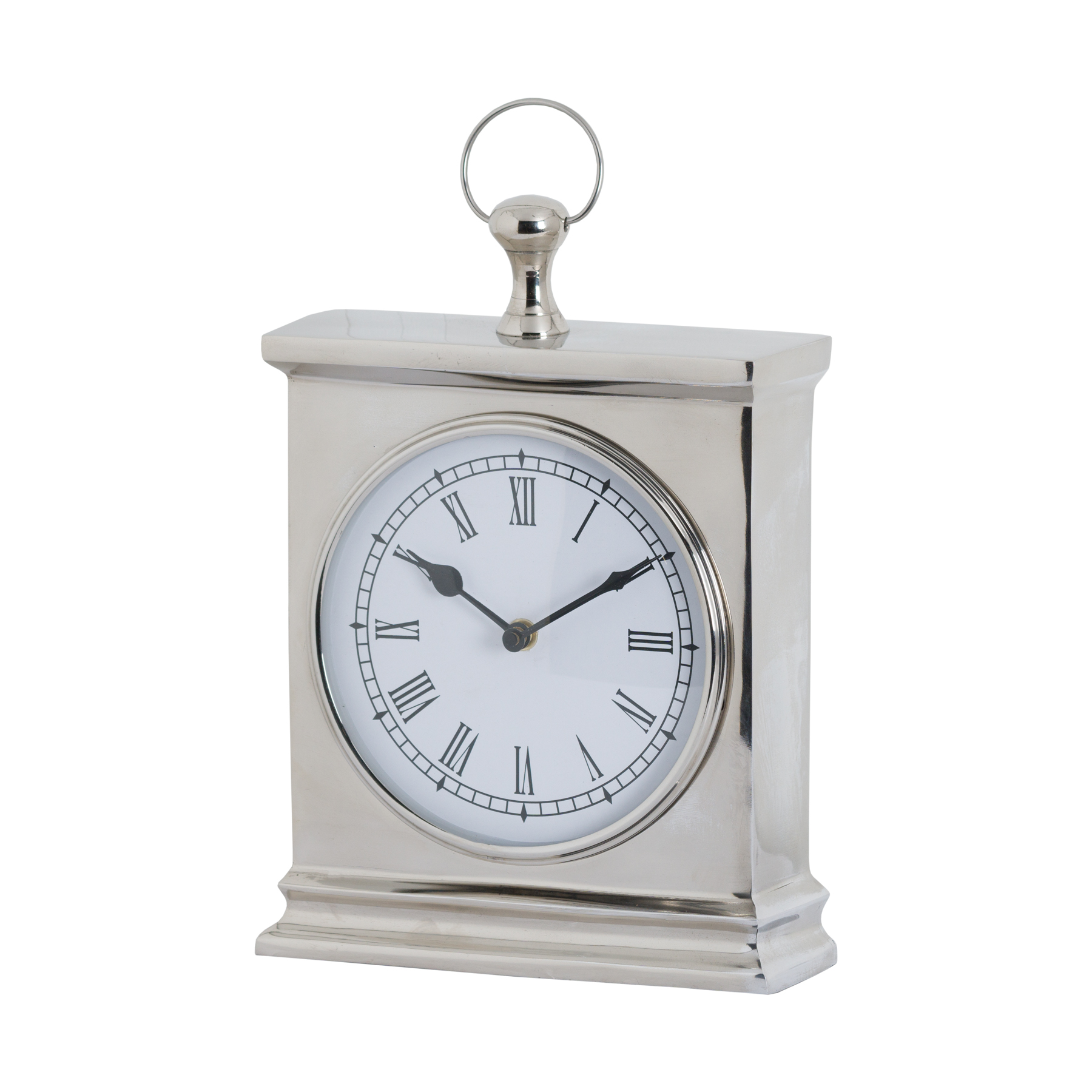 Polished Nickel Carriage Mantel Clock From Hill Interiors