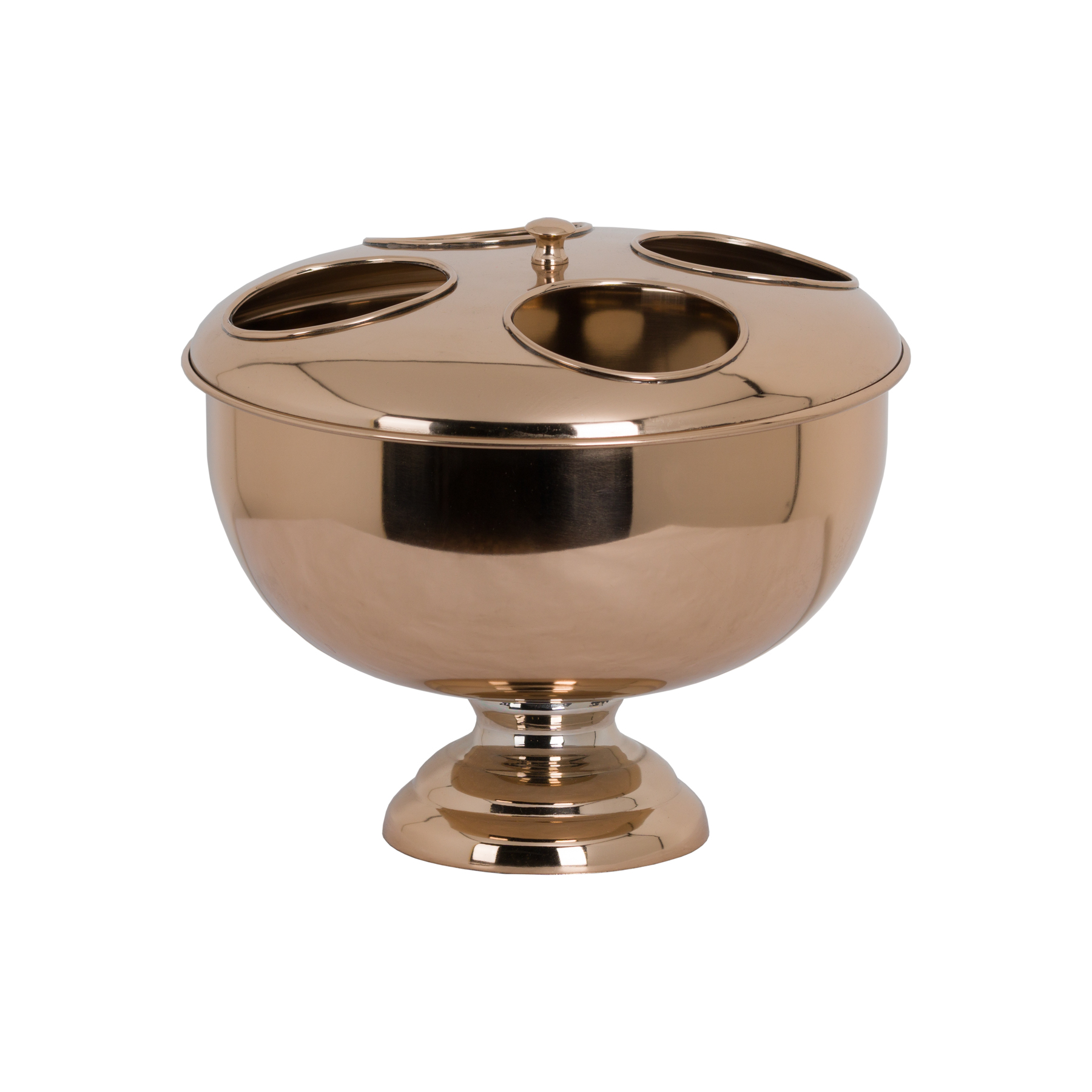 Four Bottle Champagne Holder In Polished Copper From Hill Interiors