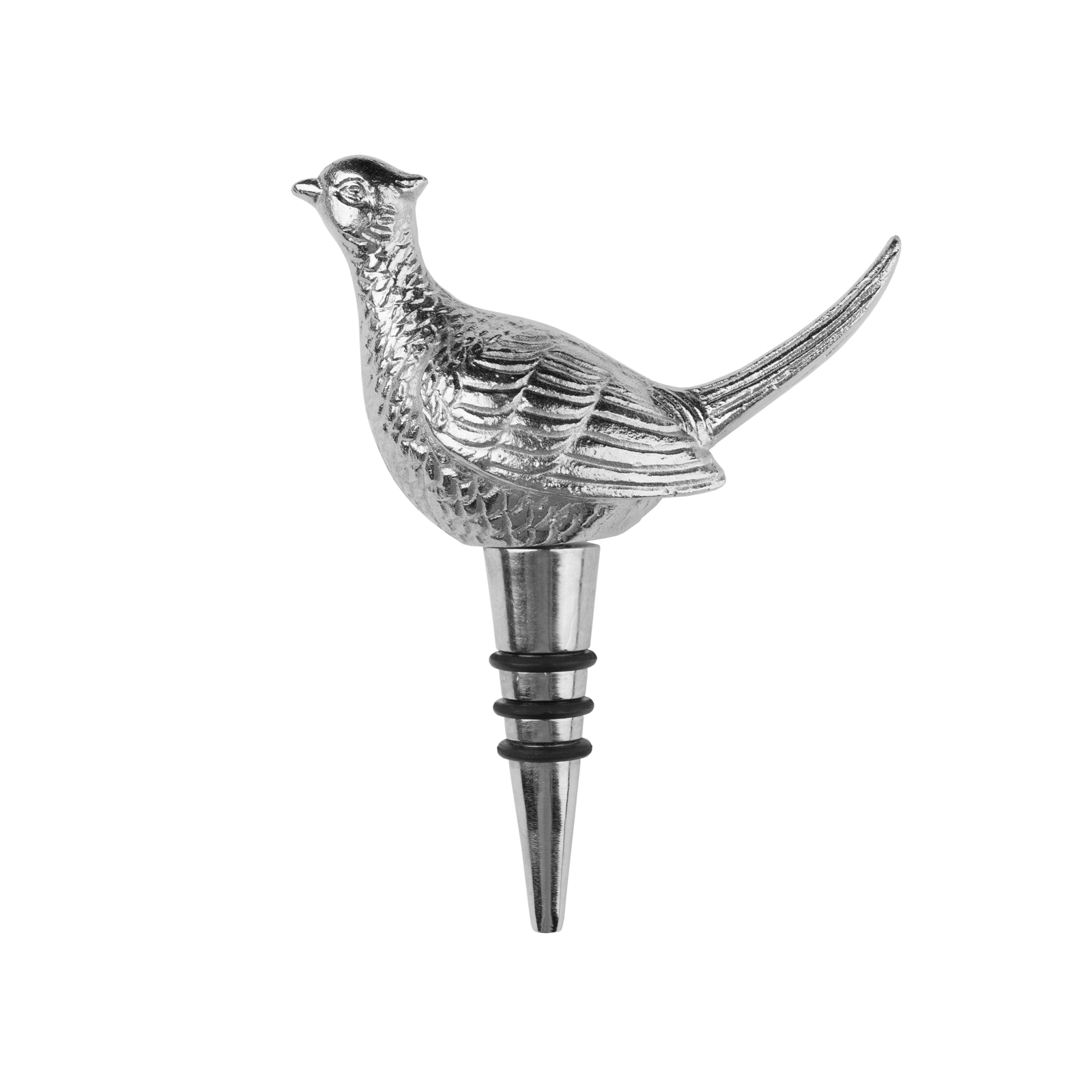 Nickel Pheasant Bottle Stopper - Image 1