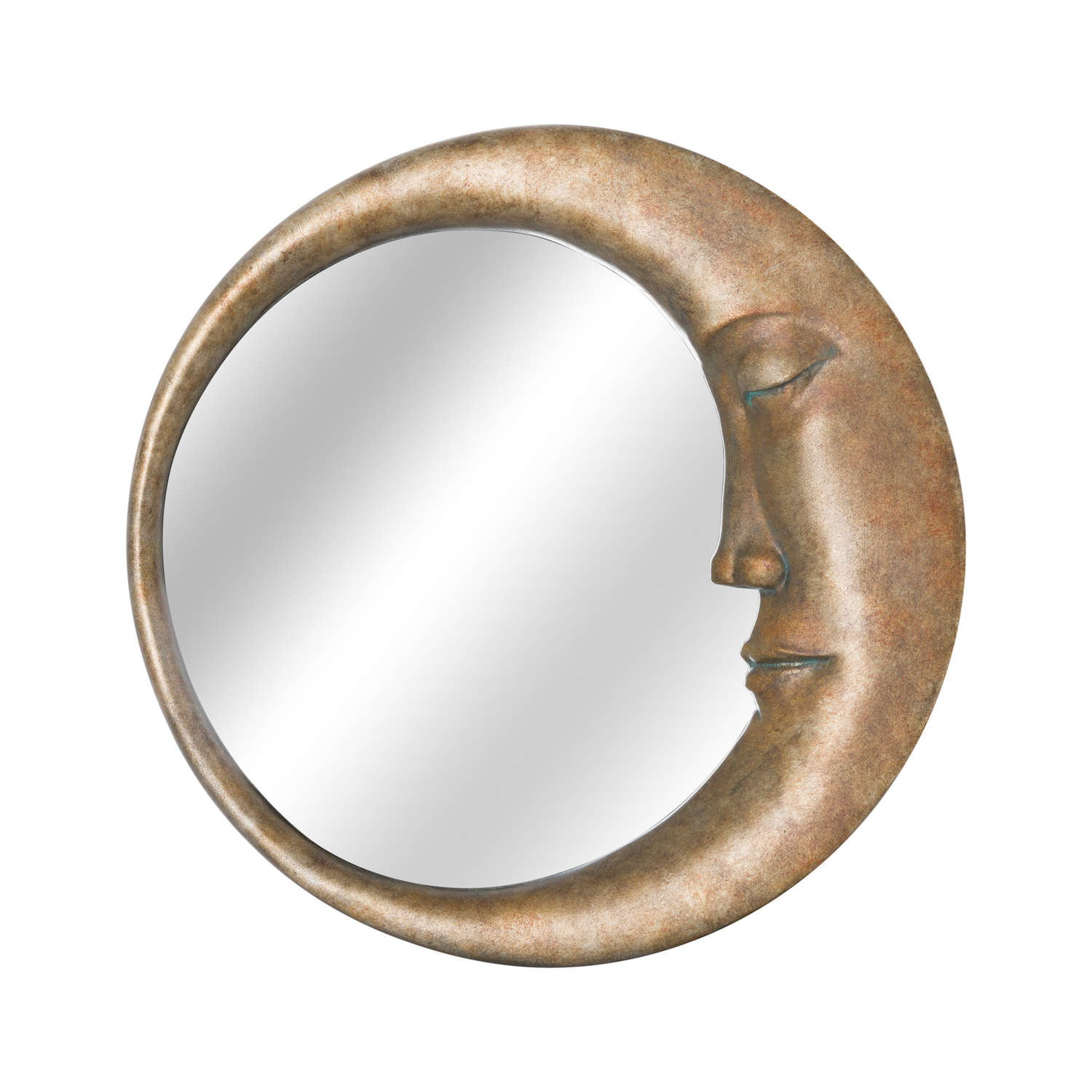 Man in the Moon Mirror in an Antique Gold Finish - Image 1