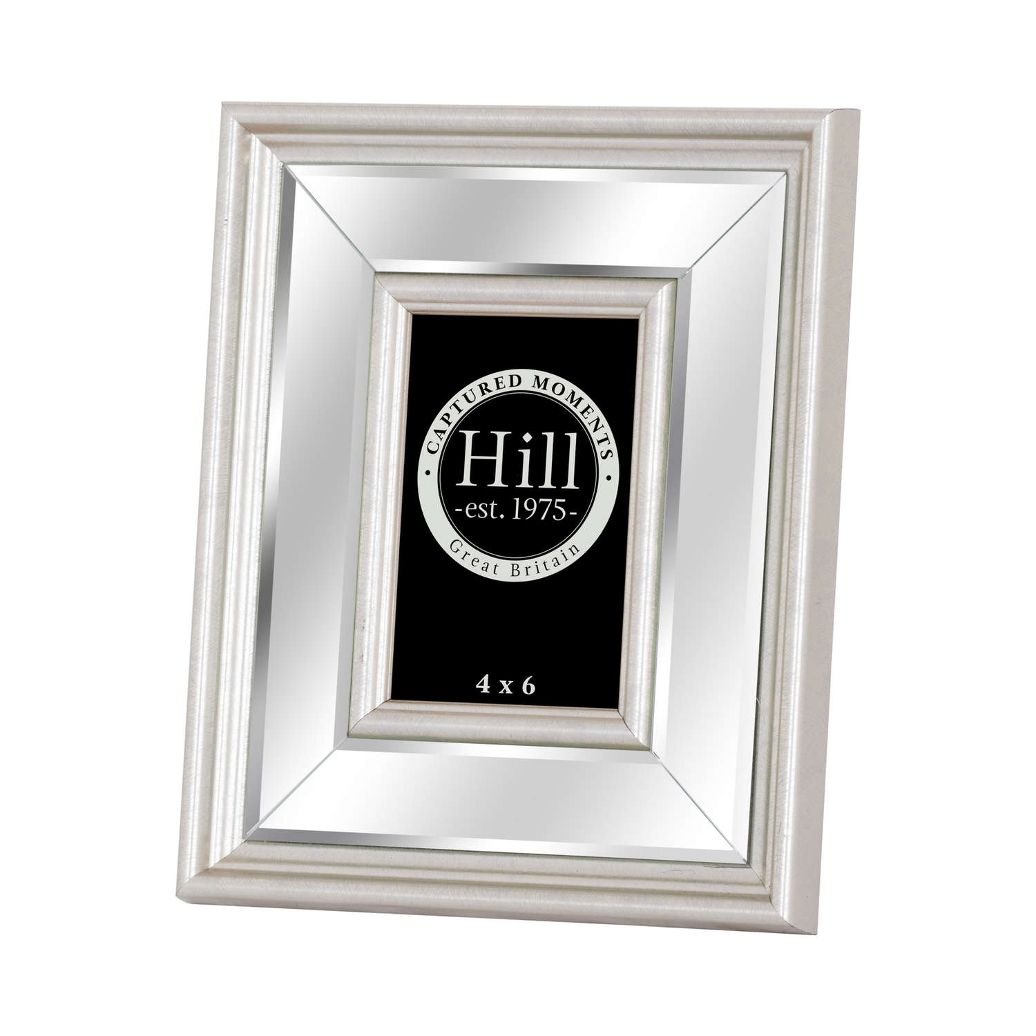 Silver Bevelled Mirrored Photo Frame 4X6 - Image 1