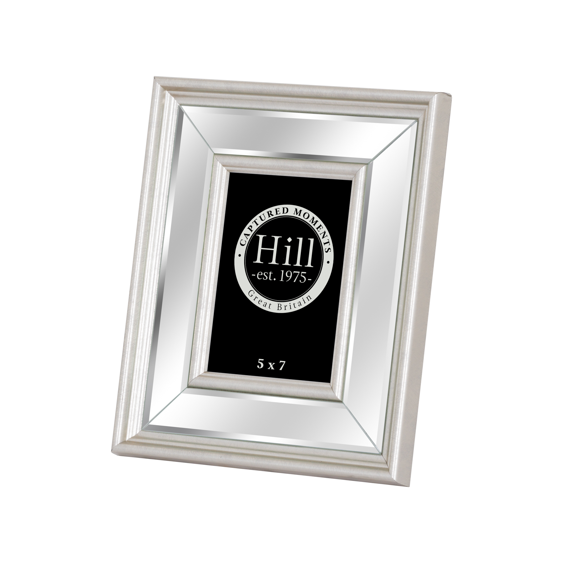 Silver Bevelled Mirrored Photo Frame 5X7 - Image 1