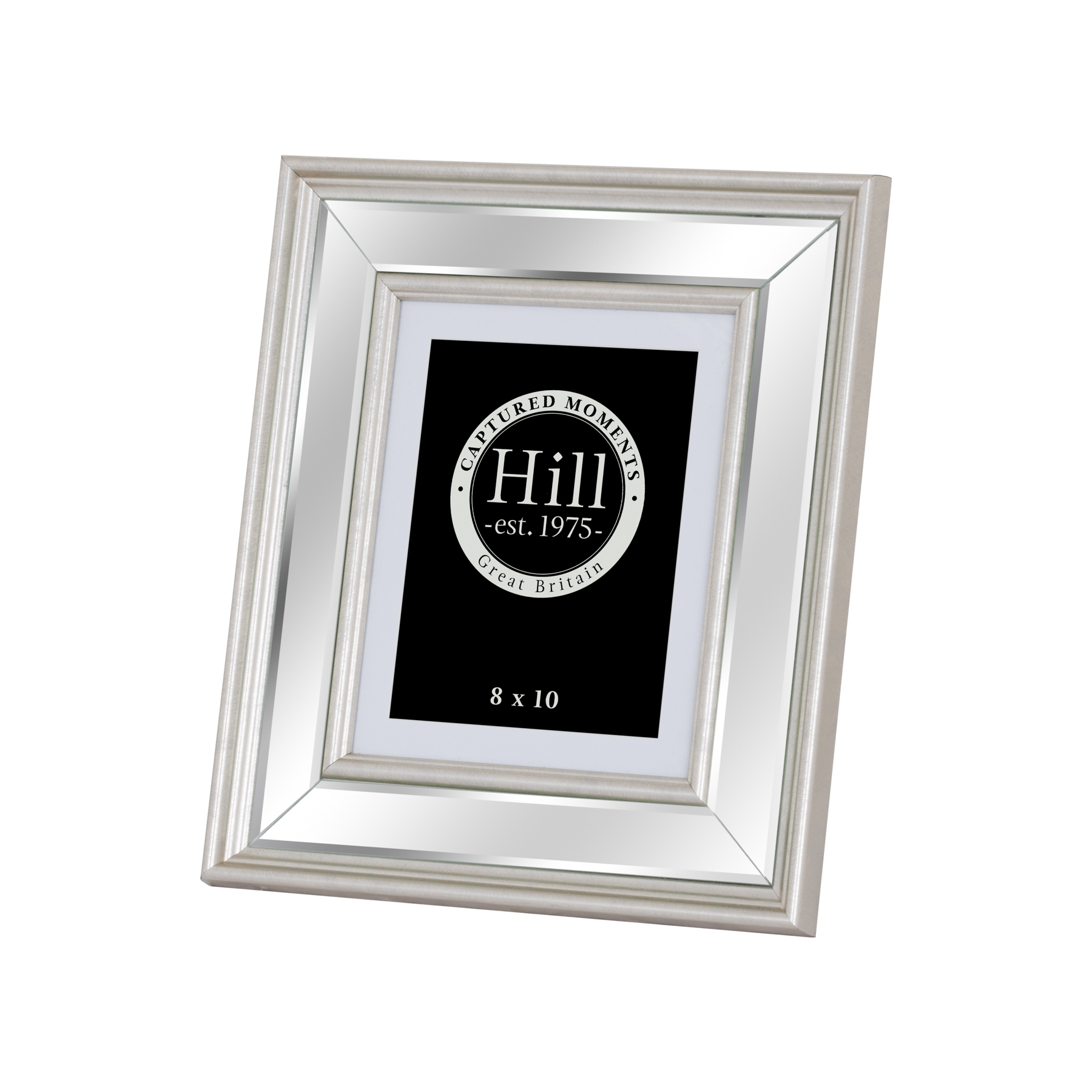 Silver Bevelled Mirrored Photo Frame 8X10 - Image 1