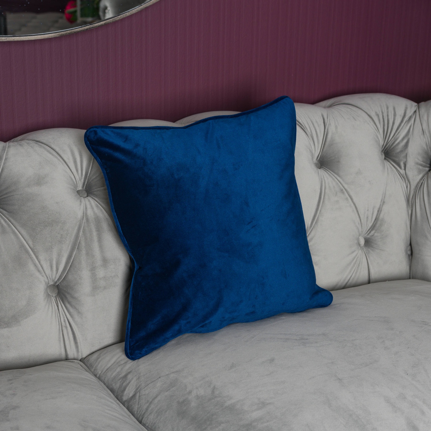 Navy Velvet Cushion 40x40cm - Image 5