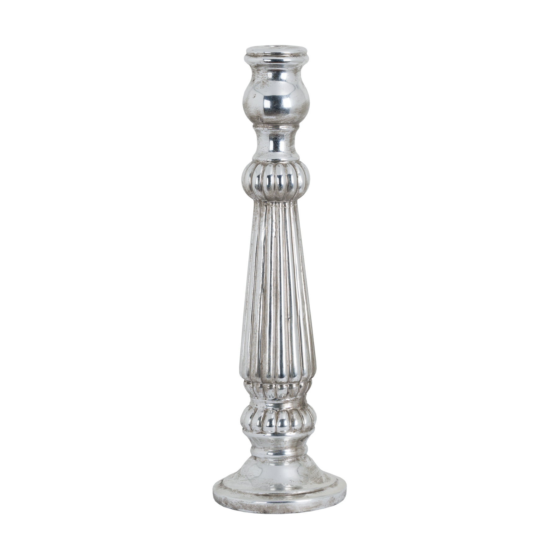 Large Metallic Ceramic Detailed Candle Stick From Hill Interiors
