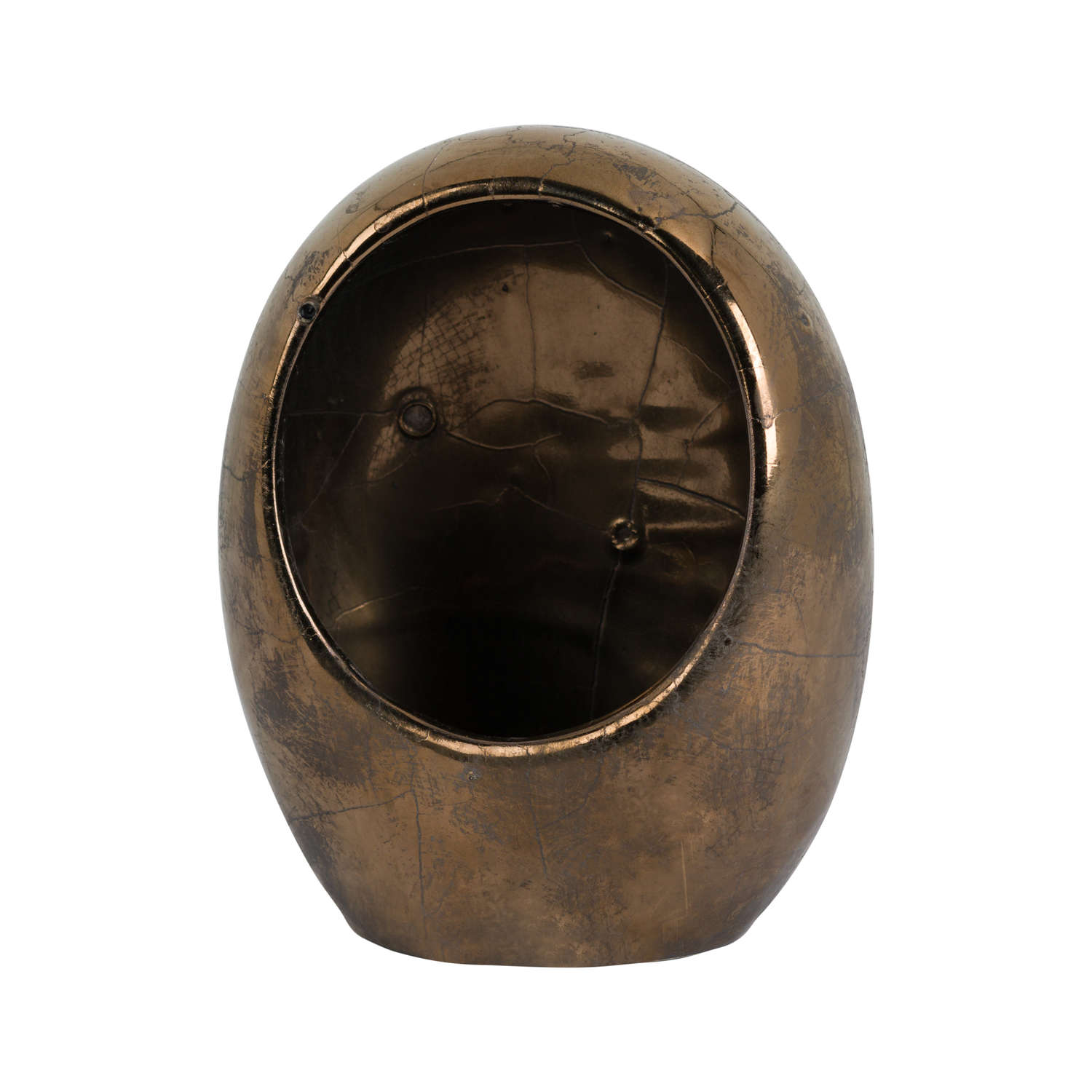 Metallic Ceramic Oval Hollow Candle Holder From Hill Interiors