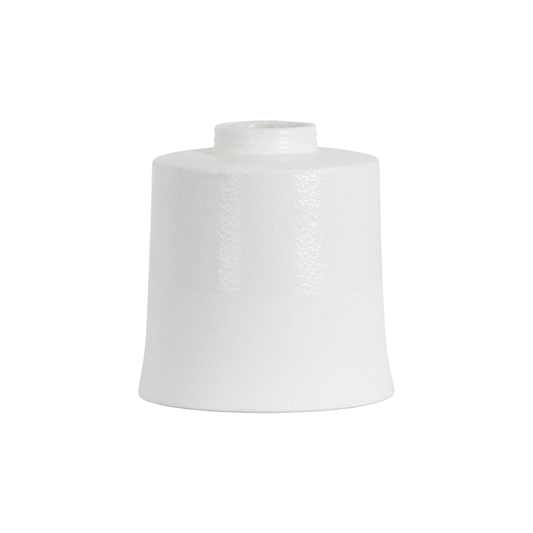 White With Grey Detail Large Cylindrical Ceramic Vase - Image 1