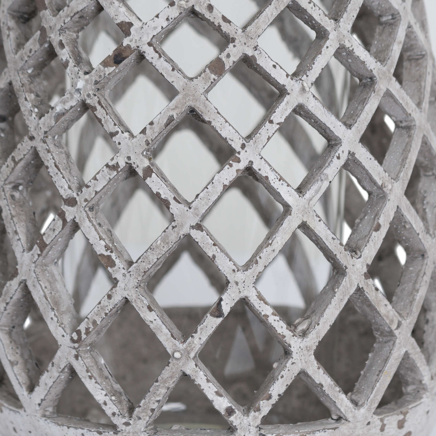 Large Conical Ceramic Lattice Hurricane Lantern - Image 2