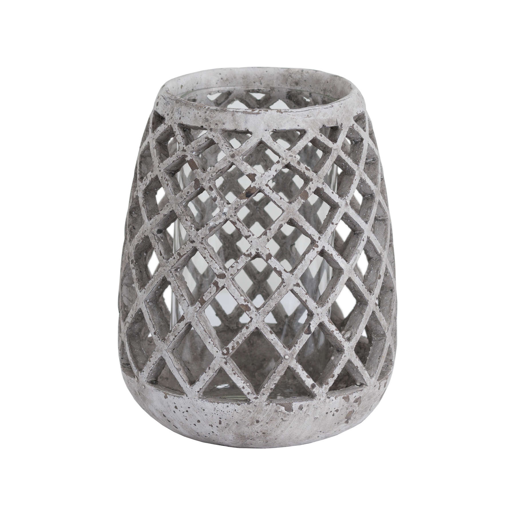 Large Conical Ceramic Lattice Hurricane Lantern - Image 1