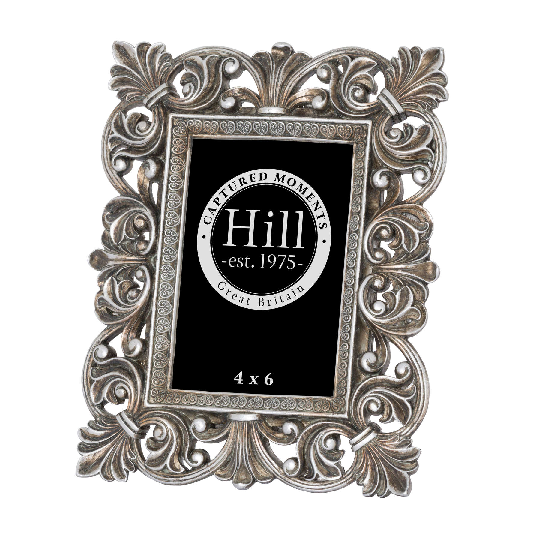 Antique silver fleur de lis decorative frame 4x6 Wholesale by Hill