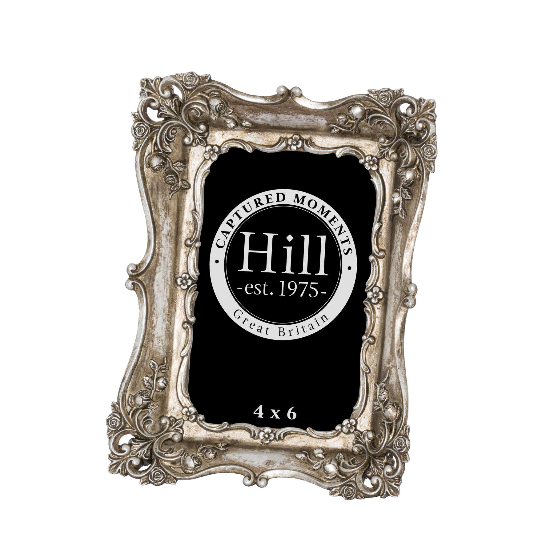 Antique metallic silver ornate photo frame 4x6 Wholesale by Hill