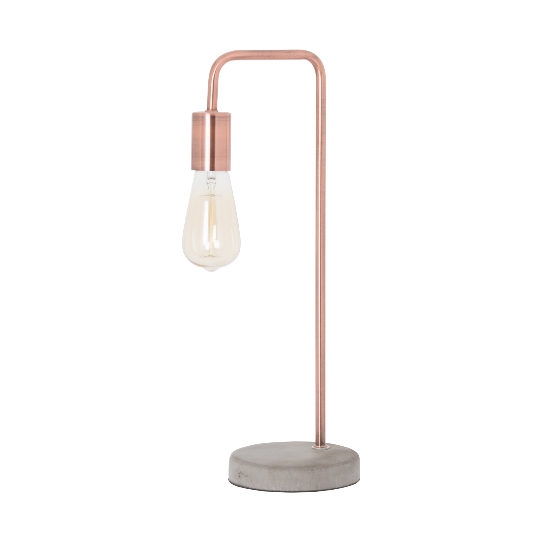Copper Industrial Lamp With Stone Base - Image 2