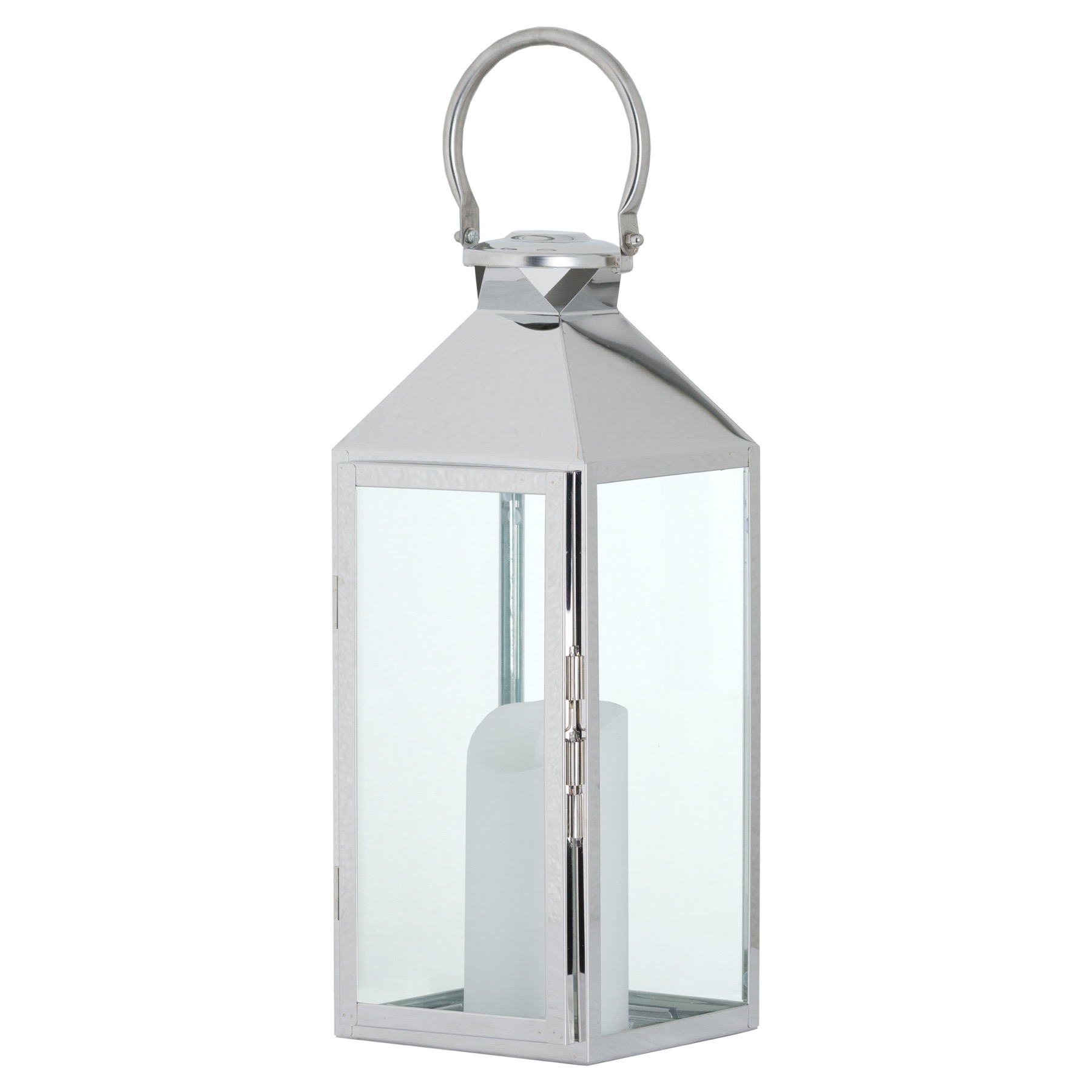 Stainless Steel Lantern With Wax Flickering Flame Candle Wholesale by