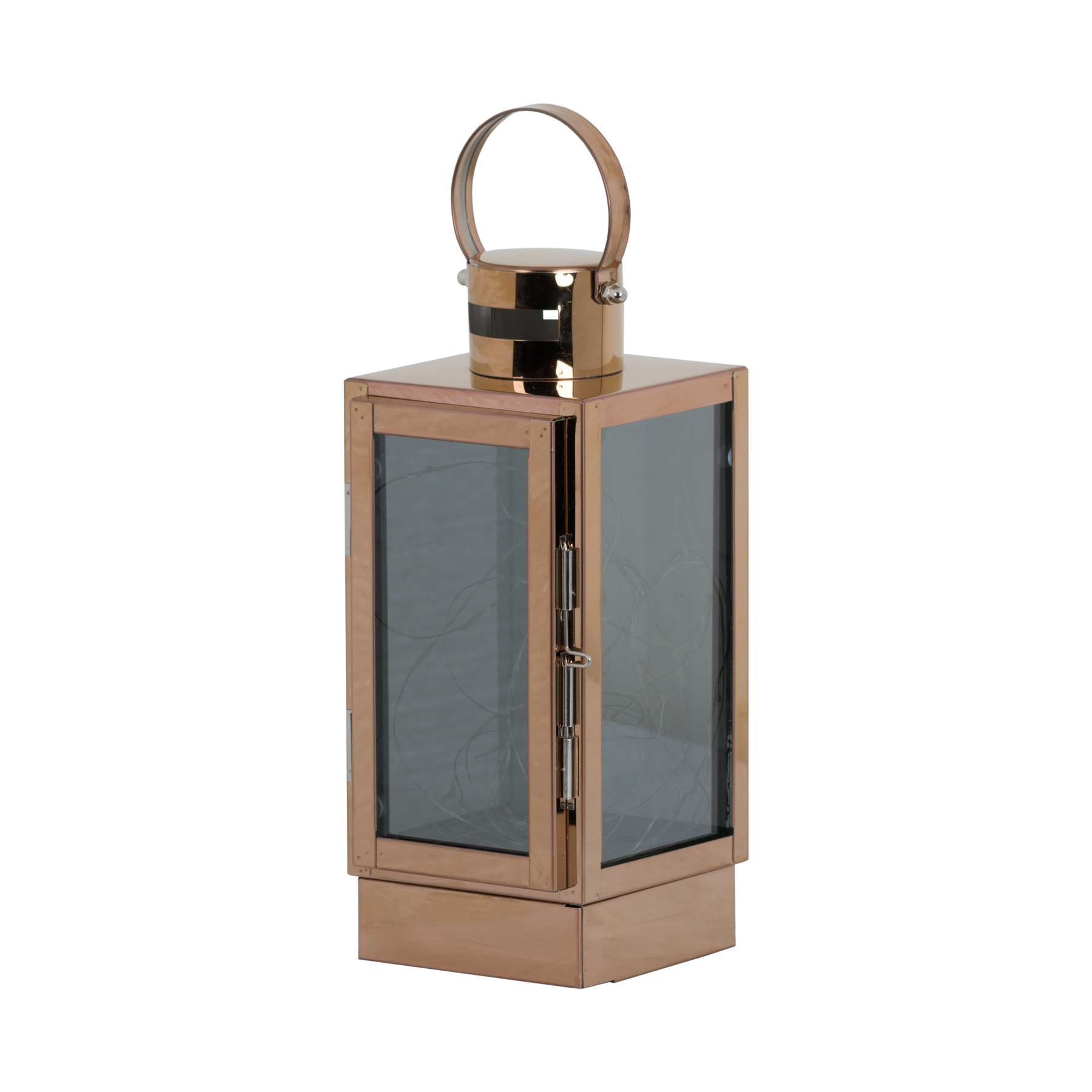 Copper Lantern With Led Micro Lights - Image 1