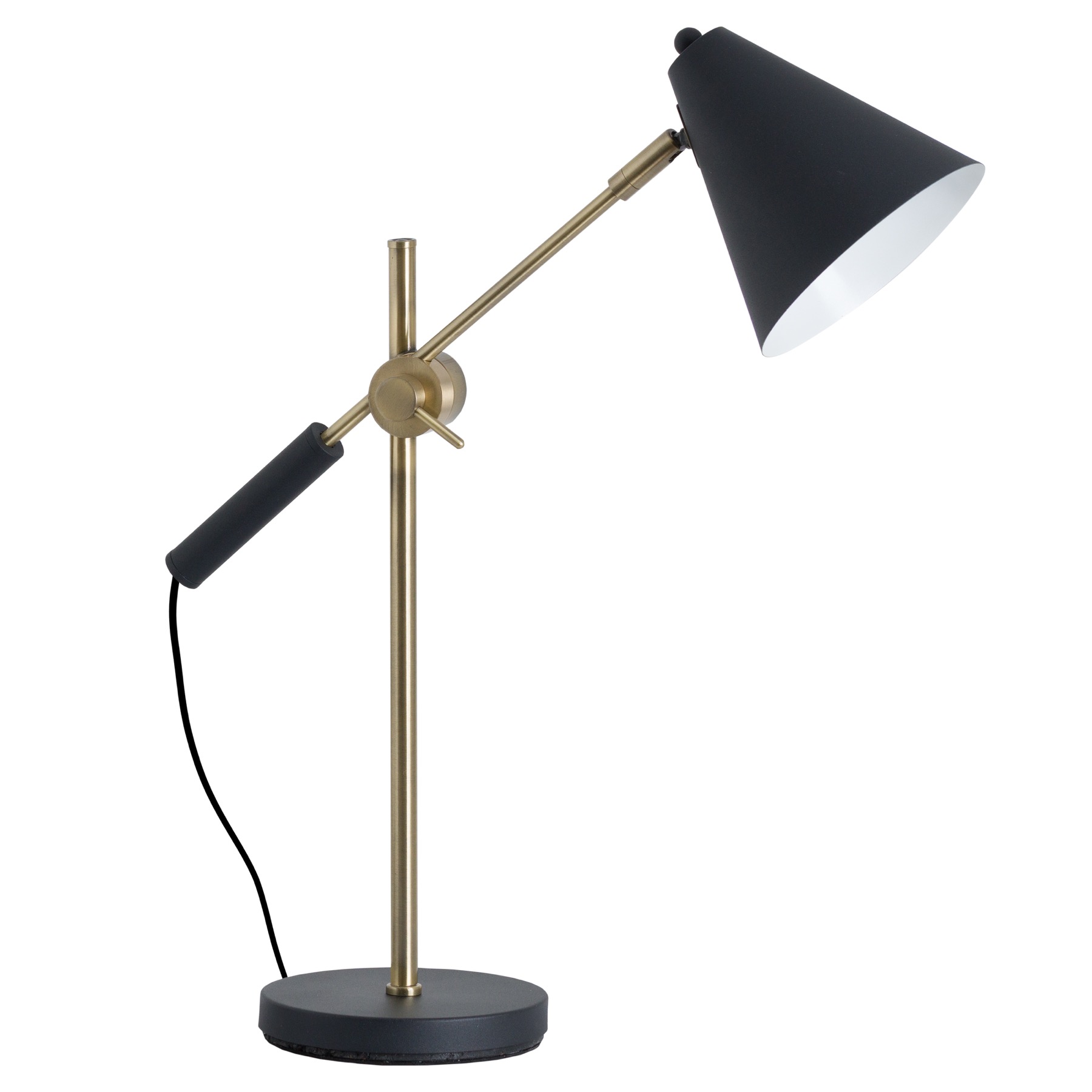 Black And Brass Adjustable Desk Lamp With Cone Shade Wholesale by