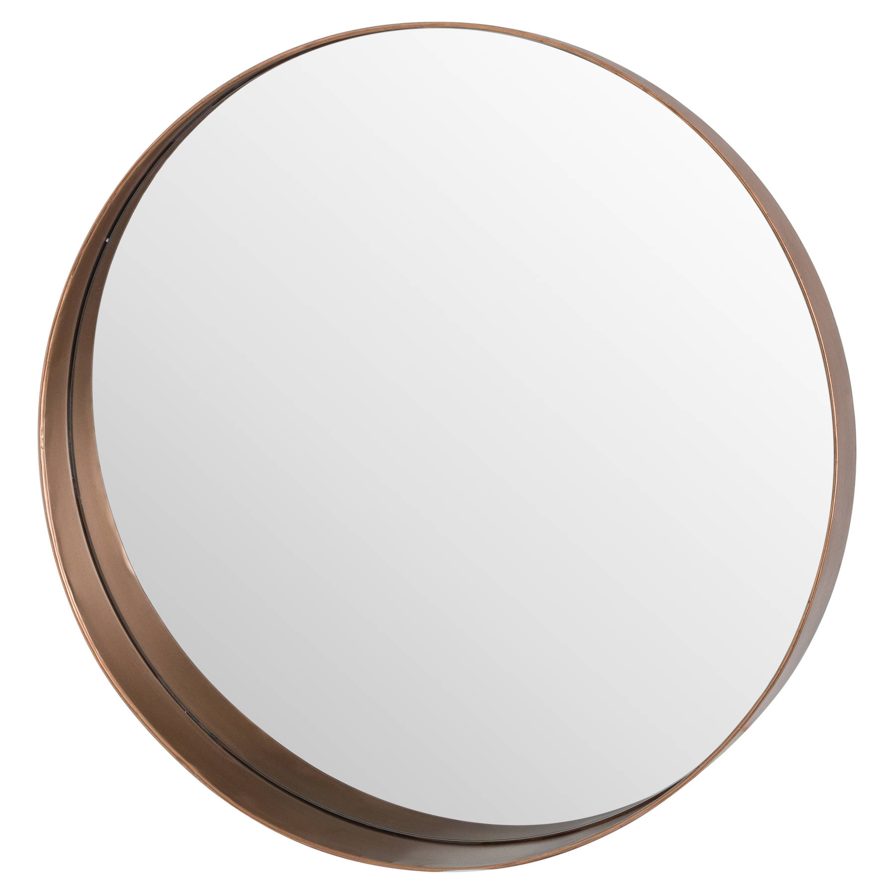 Circular Copper Finish Mirror With Protruding Edge Wholesale by Hill Interiors