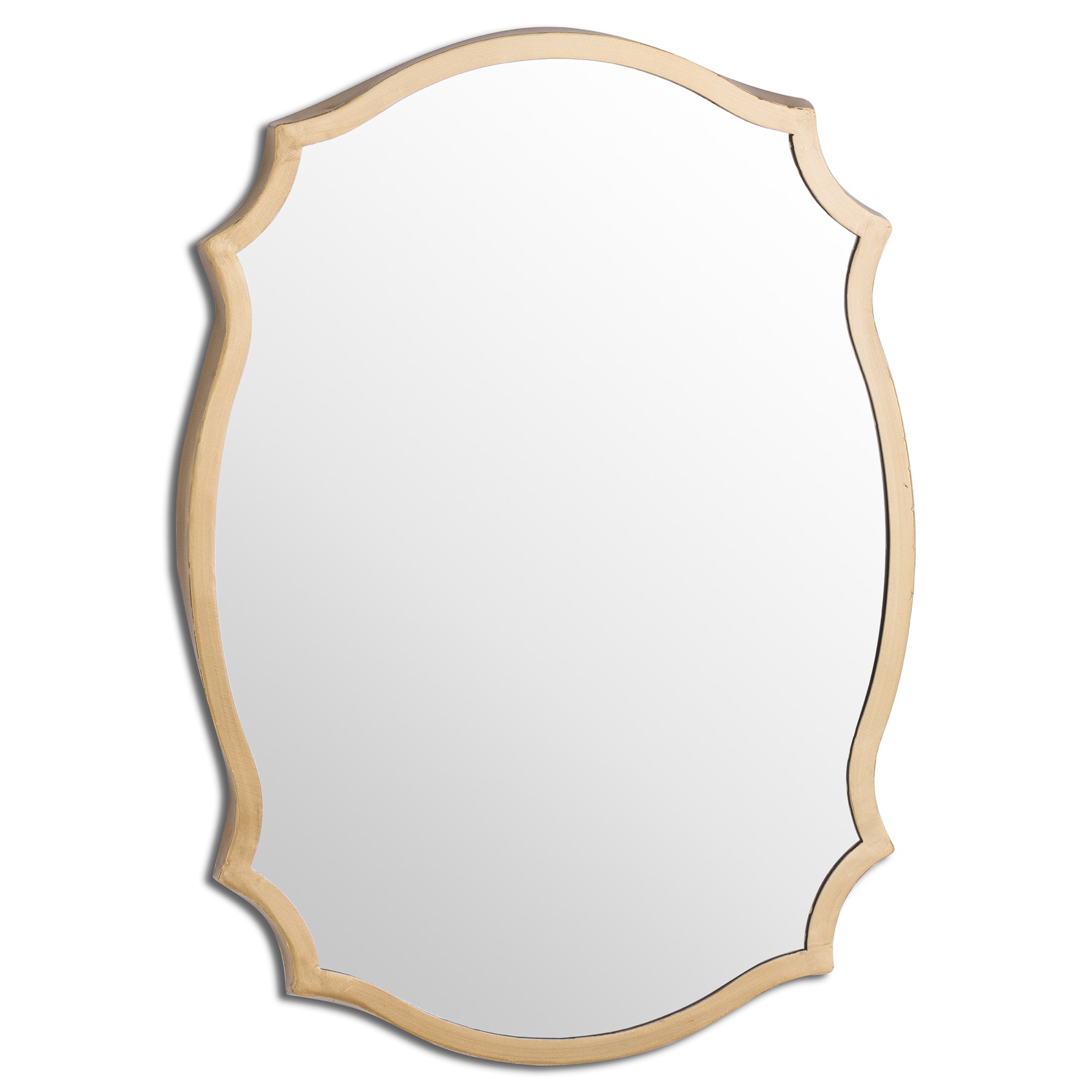 Antique Bronze Ornate Curved Mirror - Image 1