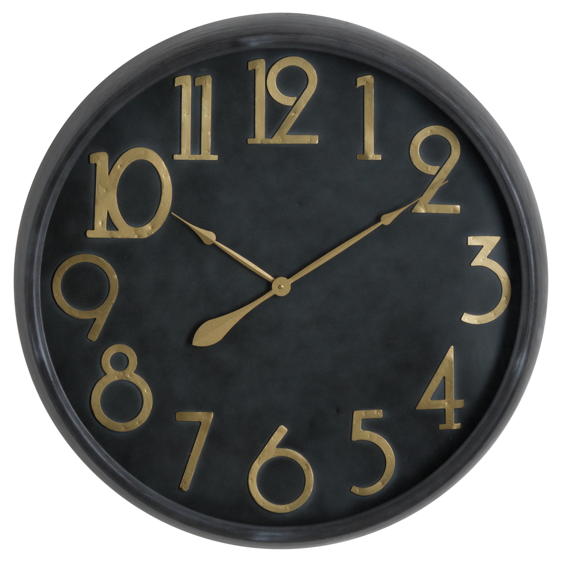 Soho Brass And Black Large Clock - Image 1